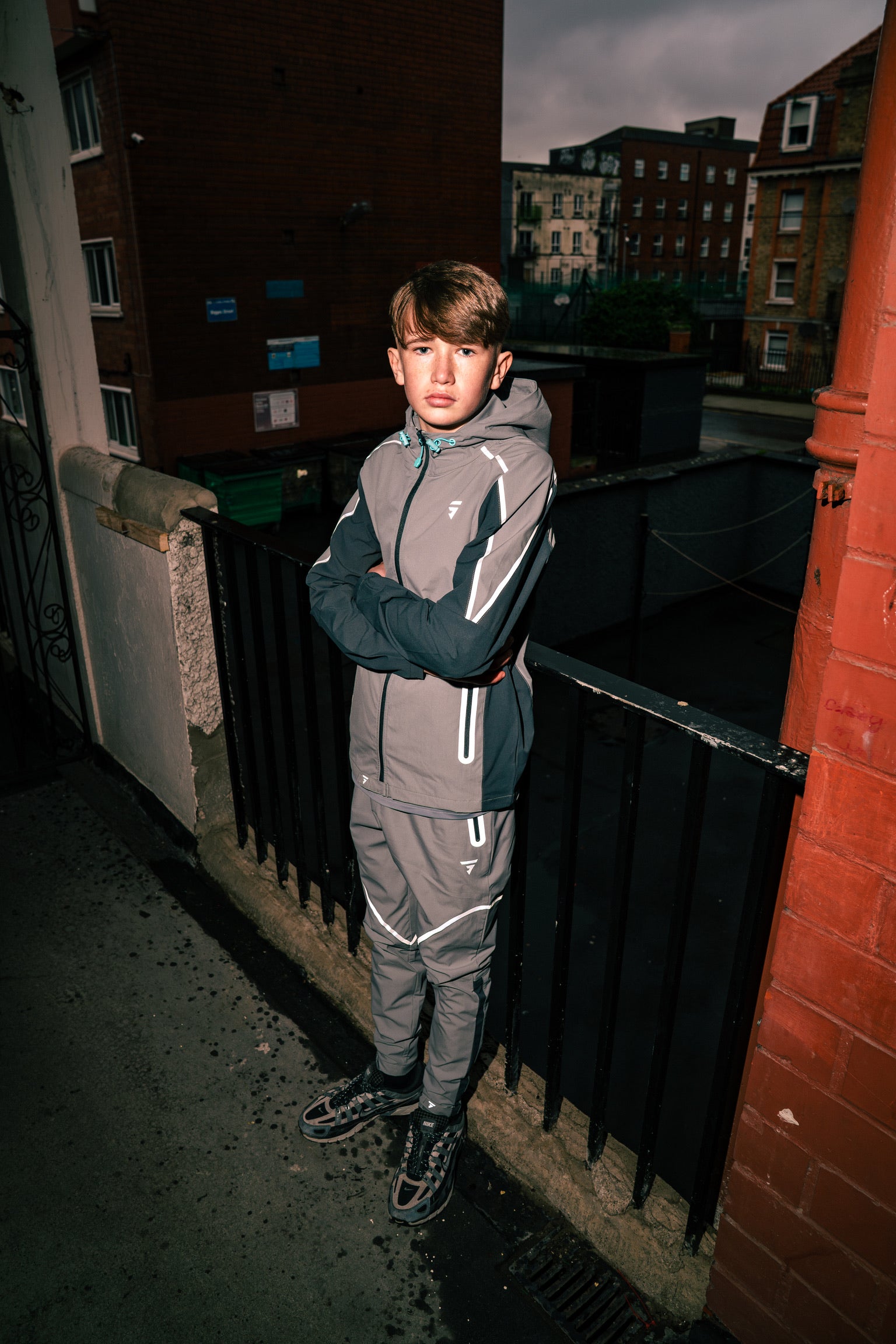 Junior Reflect Pant - Light Grey/Dark Grey/Aqua Blue