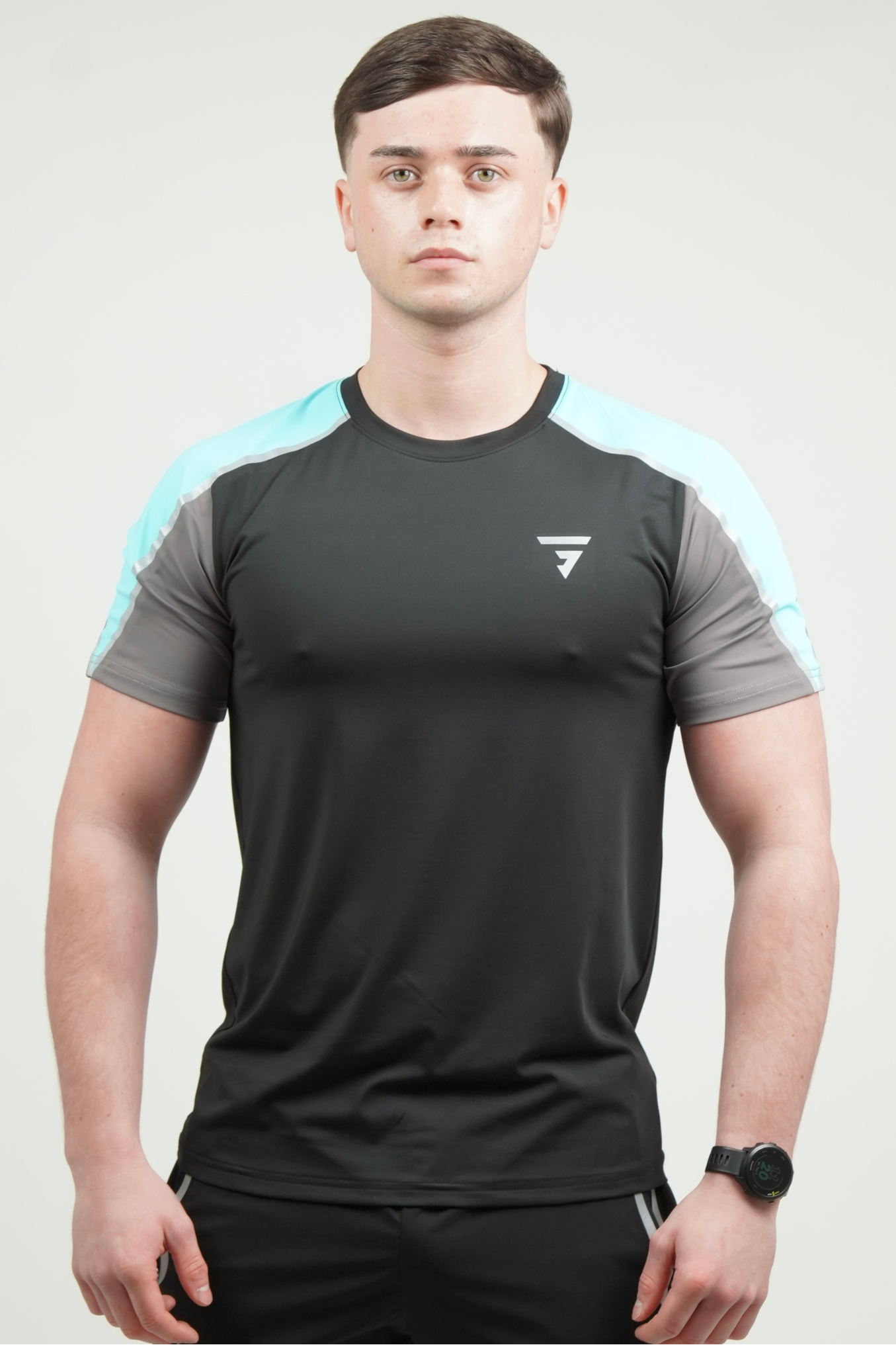 GRIID Reflect Tee - Black/Slate Grey/Aqua