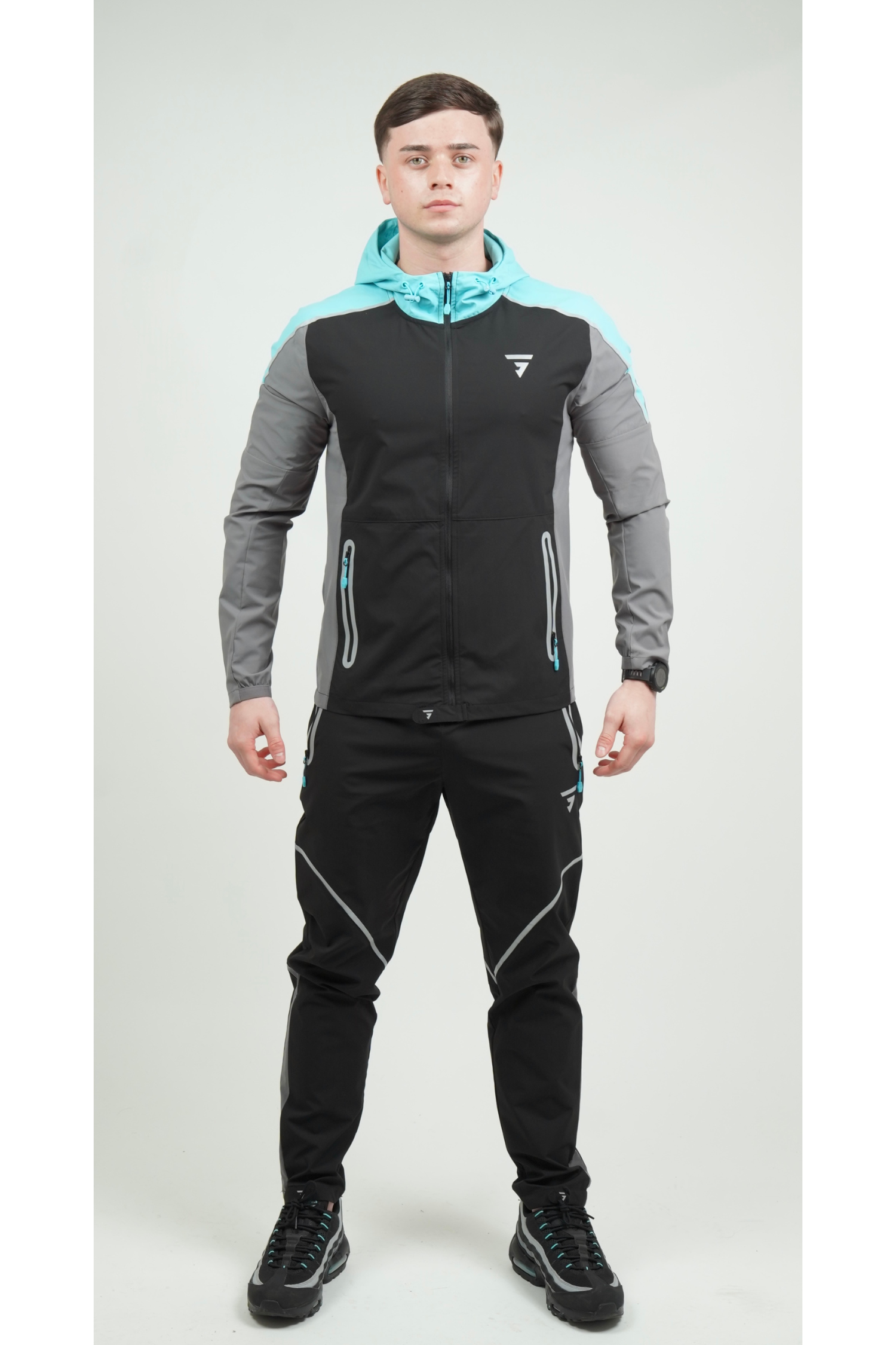 GRIID Reflect Jacket - Black/Slate Grey/Aqua