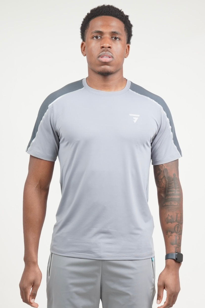 GRIID Reflect Tee - Light Grey/Dark Grey/Aqua Blue