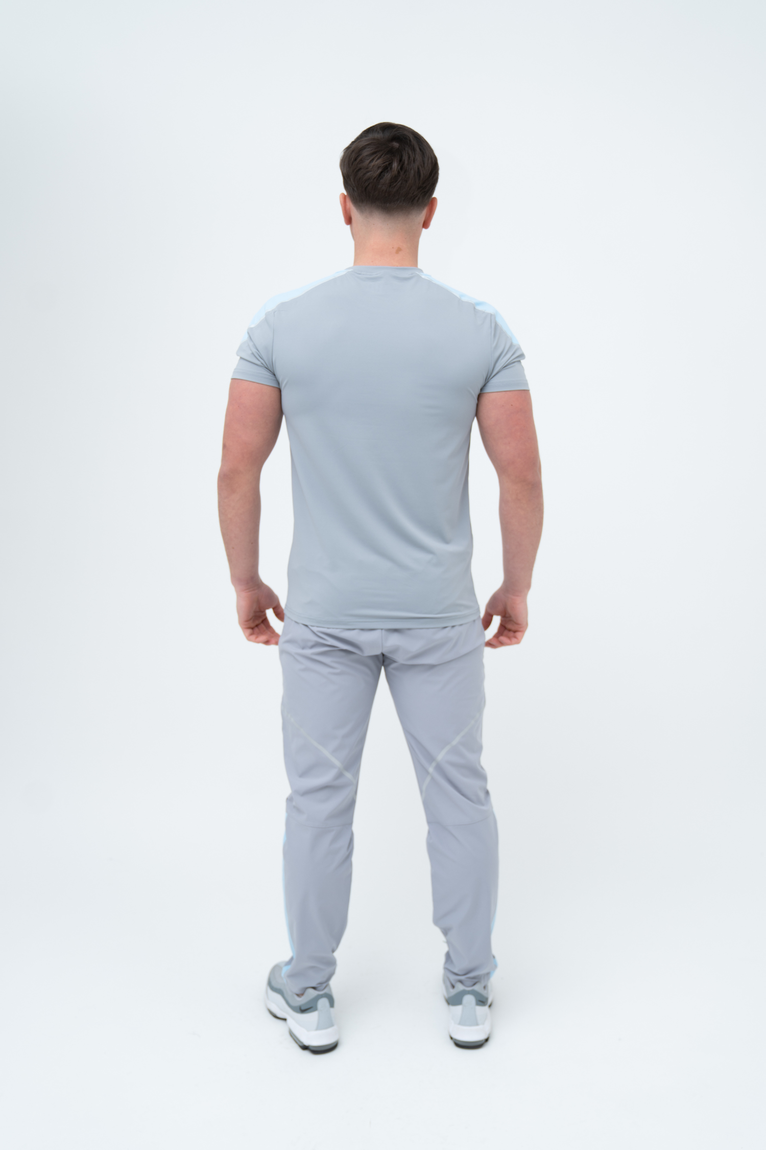 GRIID Reflect Tee - Light Grey/Sky Blue