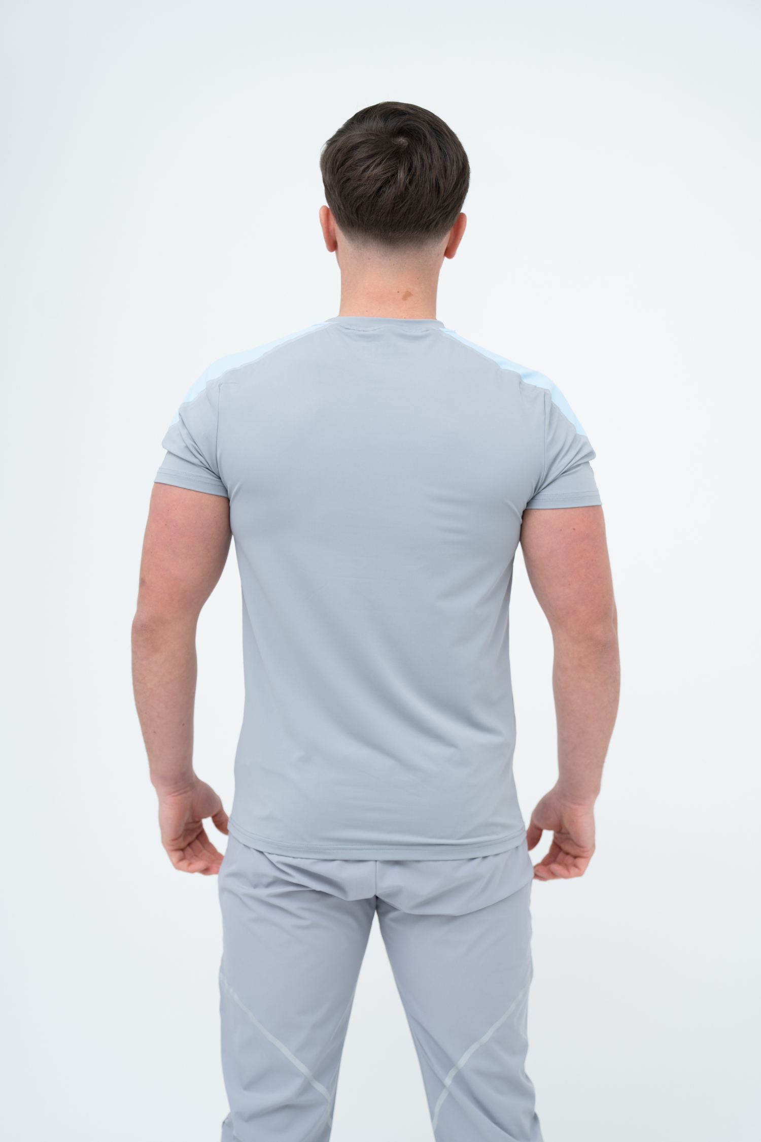 GRIID Reflect Tee - Light Grey/Sky Blue
