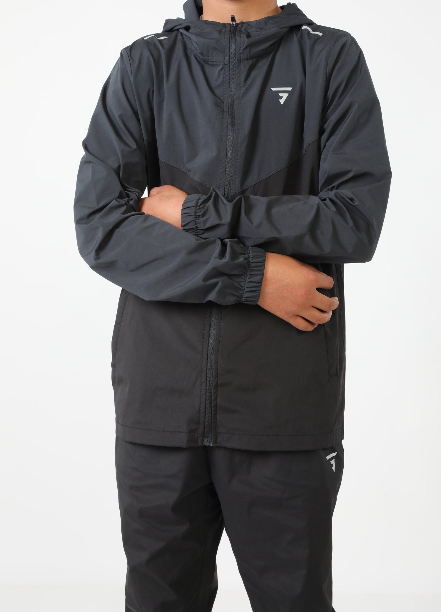 Junior Pinnacle Tracksuit - Black/Charcoal