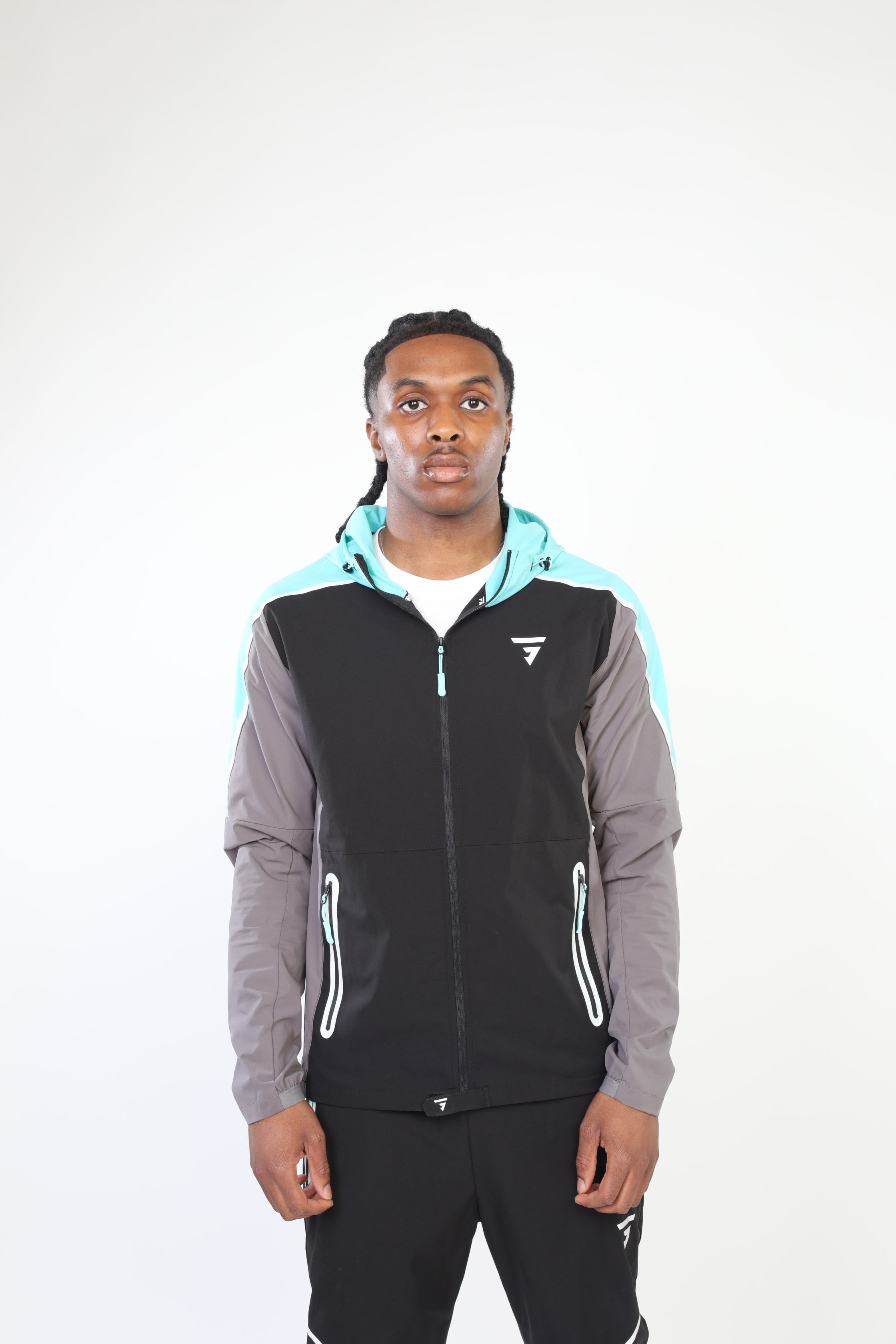 GRIID Reflect Jacket - Black/Slate Grey/Aqua