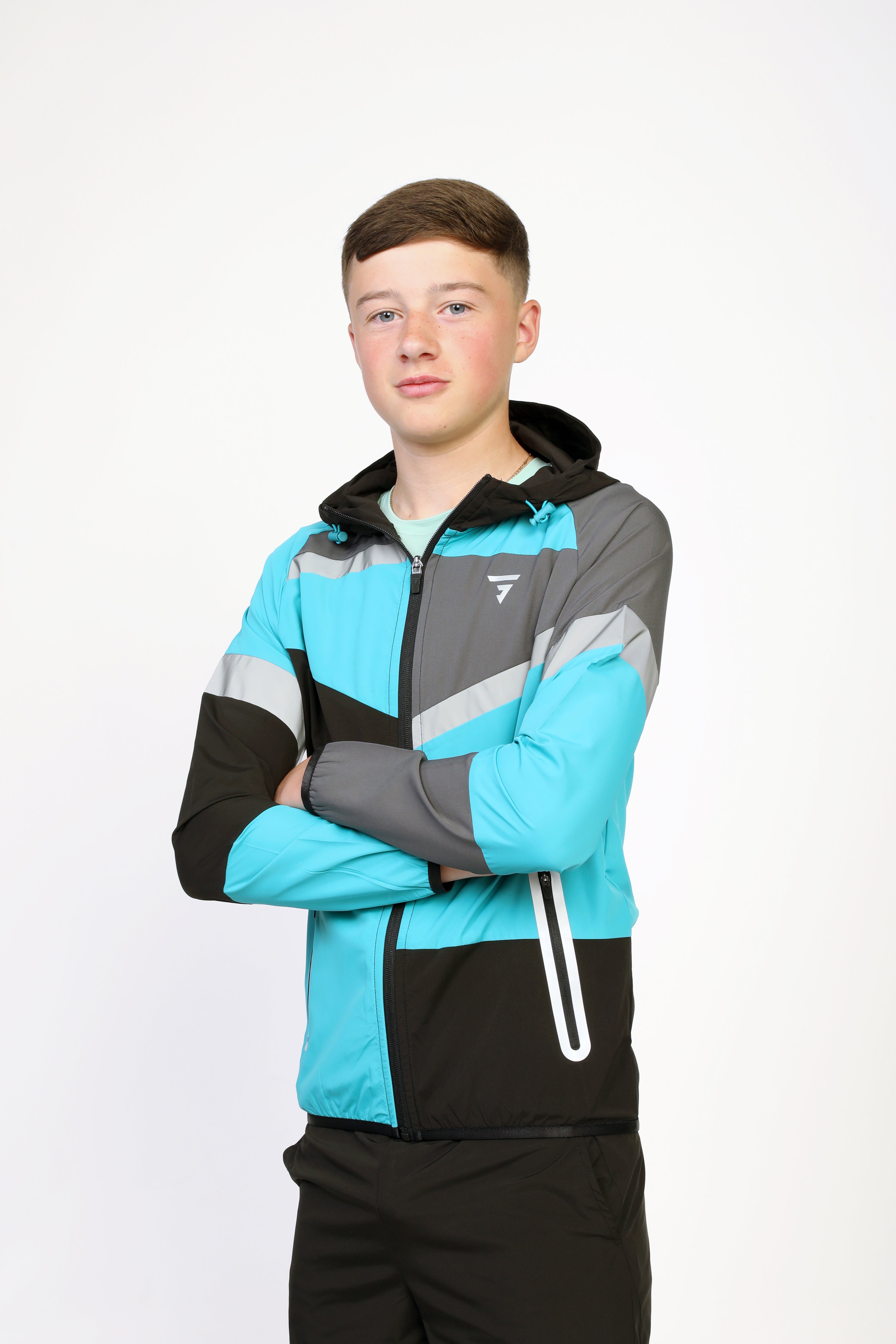 GRIID Junior Panel Jacket - Black/Onyx/Azure