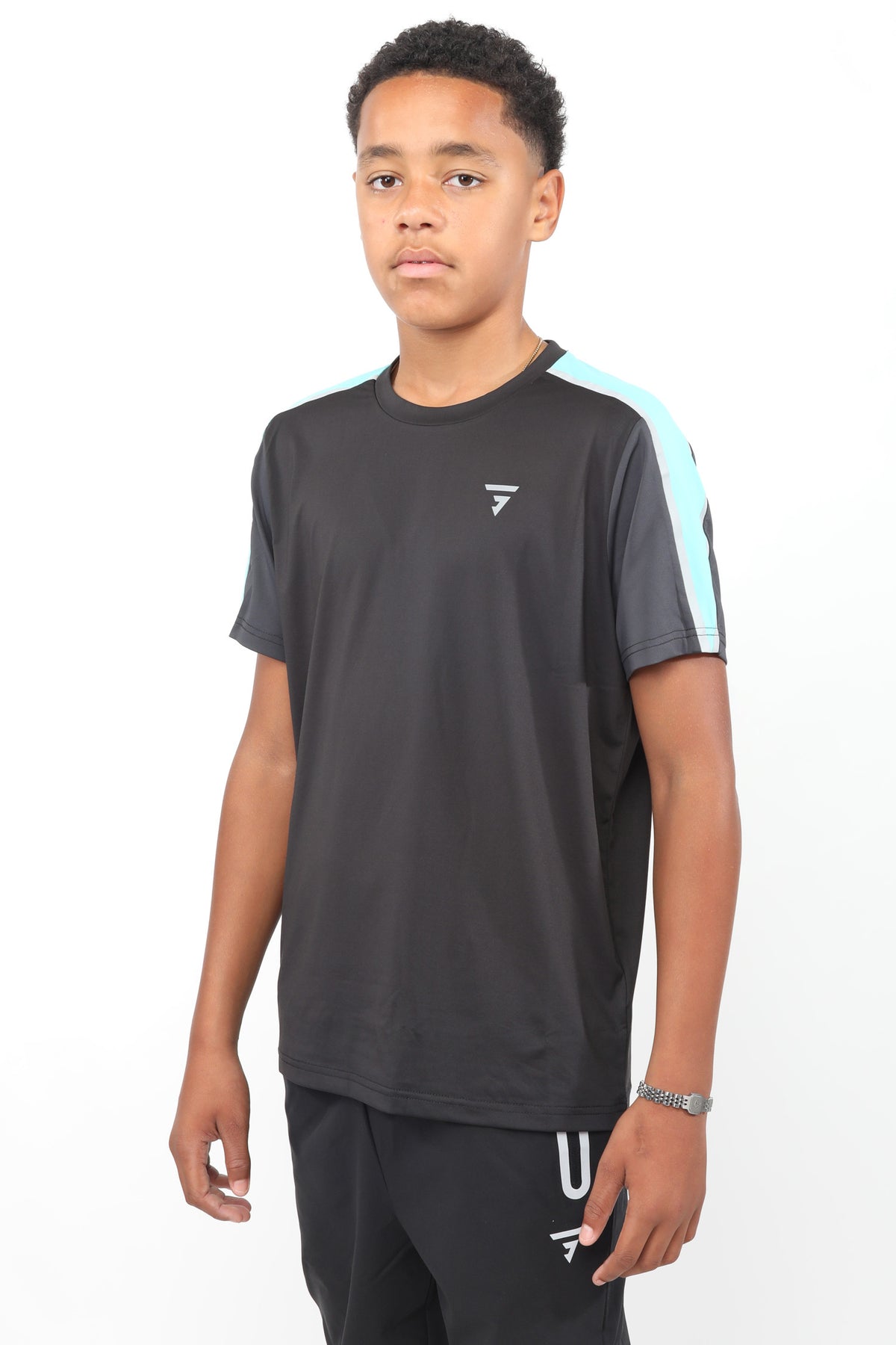 Junior Reflect Tee - Black/Slate Grey/Aqua