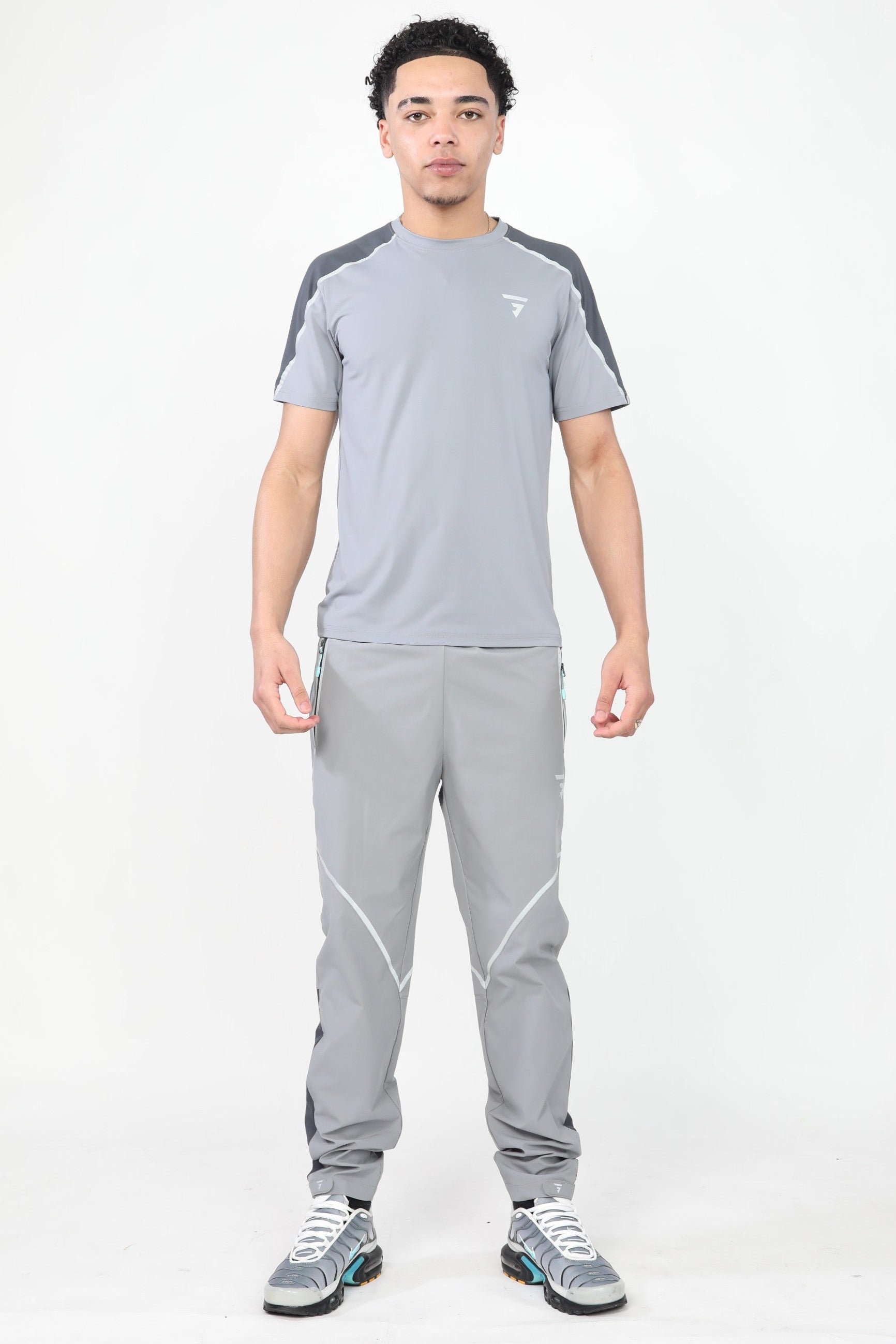 GRIID Reflect Tee - Light Grey/Dark Grey/Aqua Blue