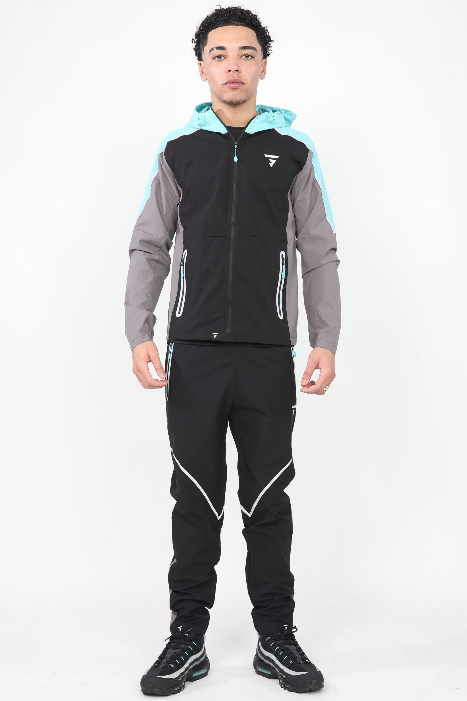 GRIID Reflect Jacket - Black/Slate Grey/Aqua