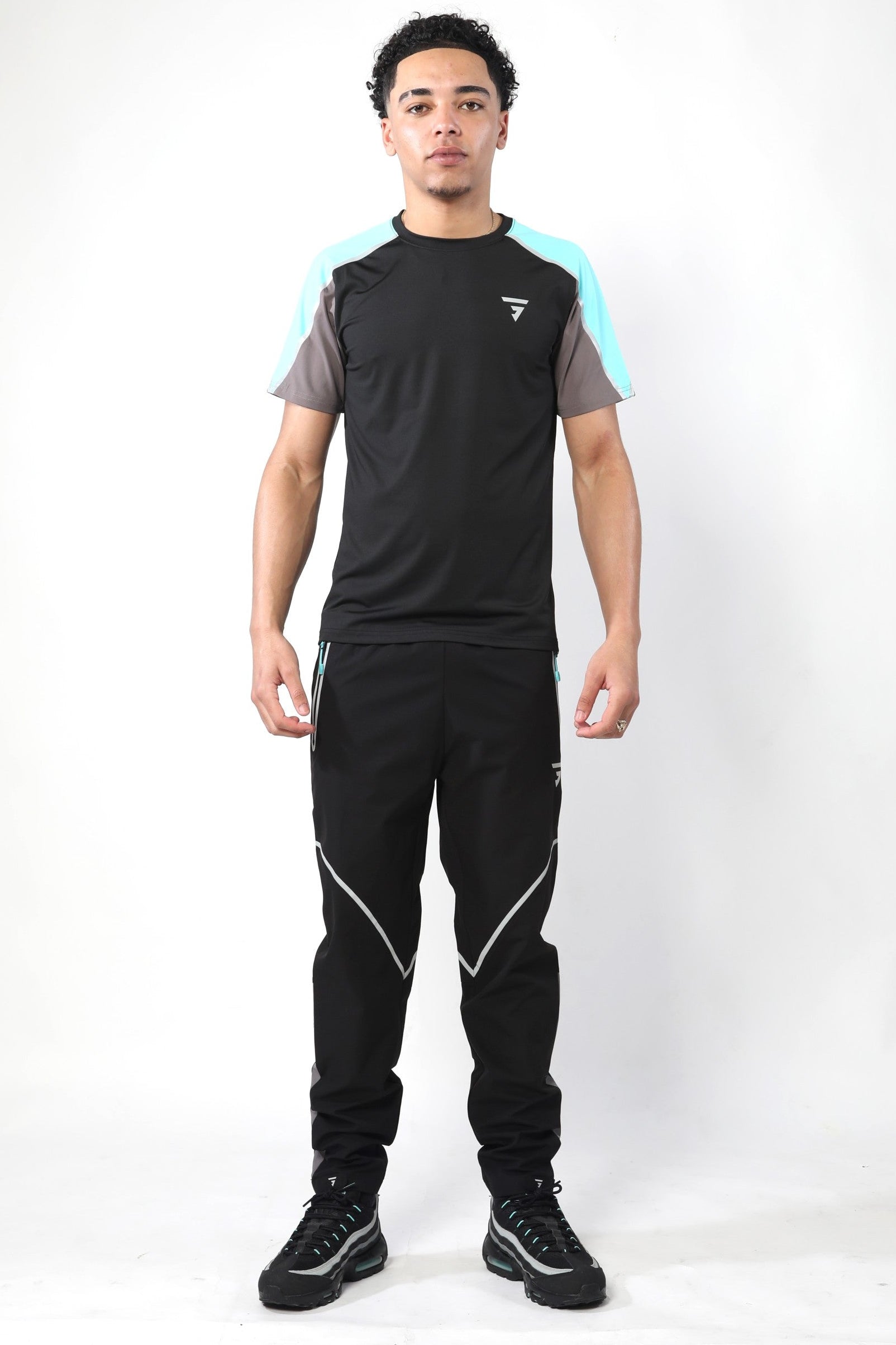 GRIID Reflect Tee - Black/Slate Grey/Aqua