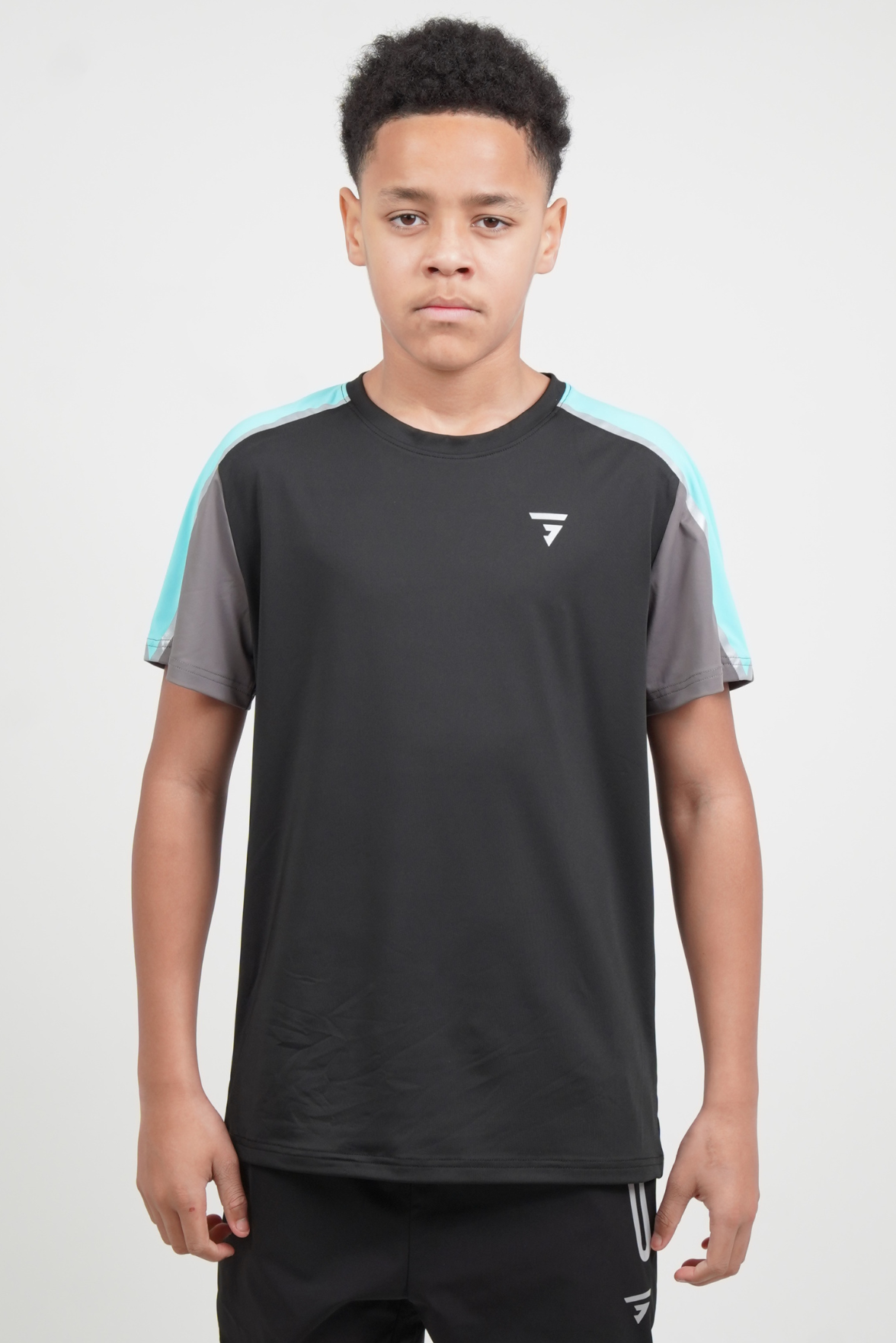 Junior Reflect Tee - Black/Slate Grey/Aqua Blue