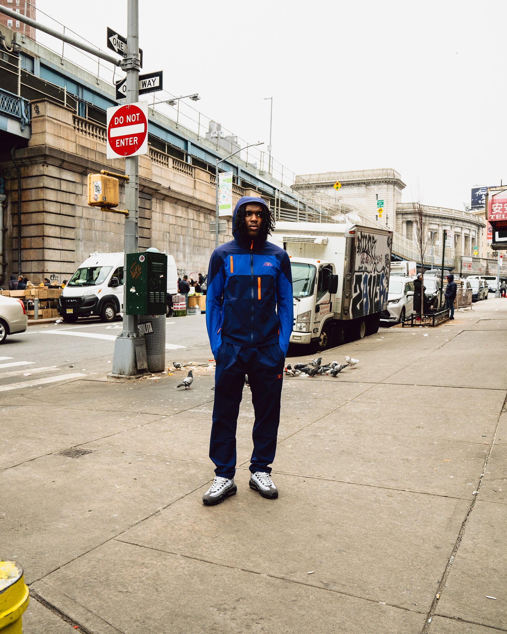 GRIID Ridge Pant - Deep Navy/Midnight Blue/Orange