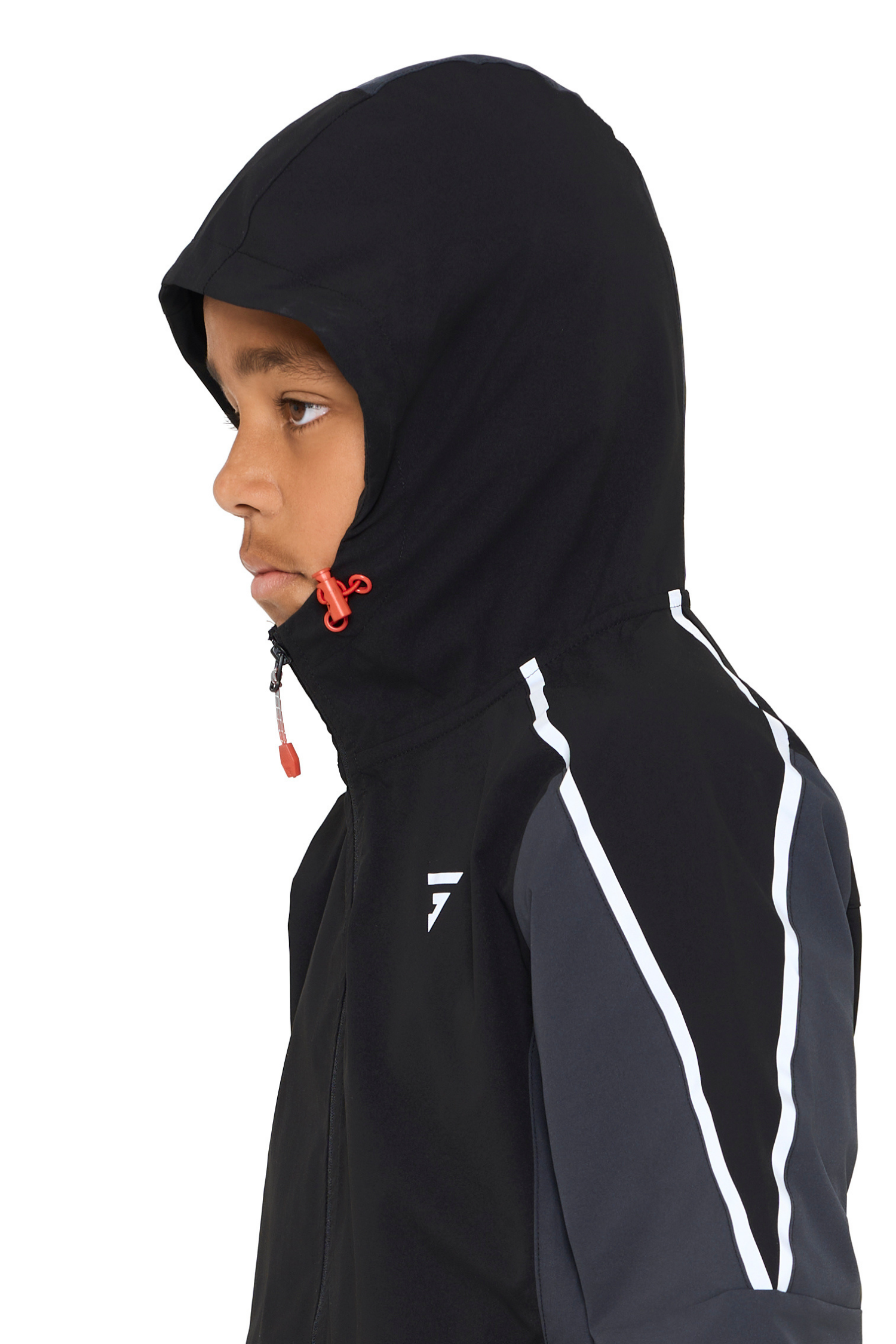 Junior Reflect Jacket - Black/Asphalt/Red