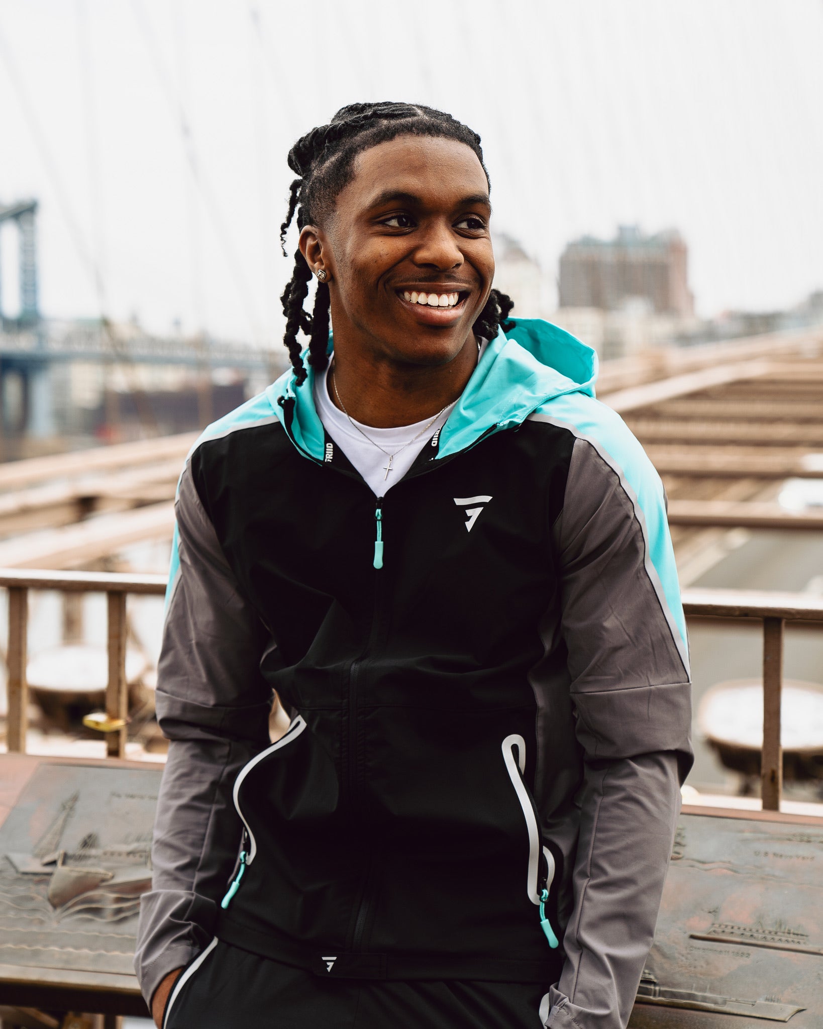 GRIID Reflect Jacket - Black/Slate Grey/Aqua