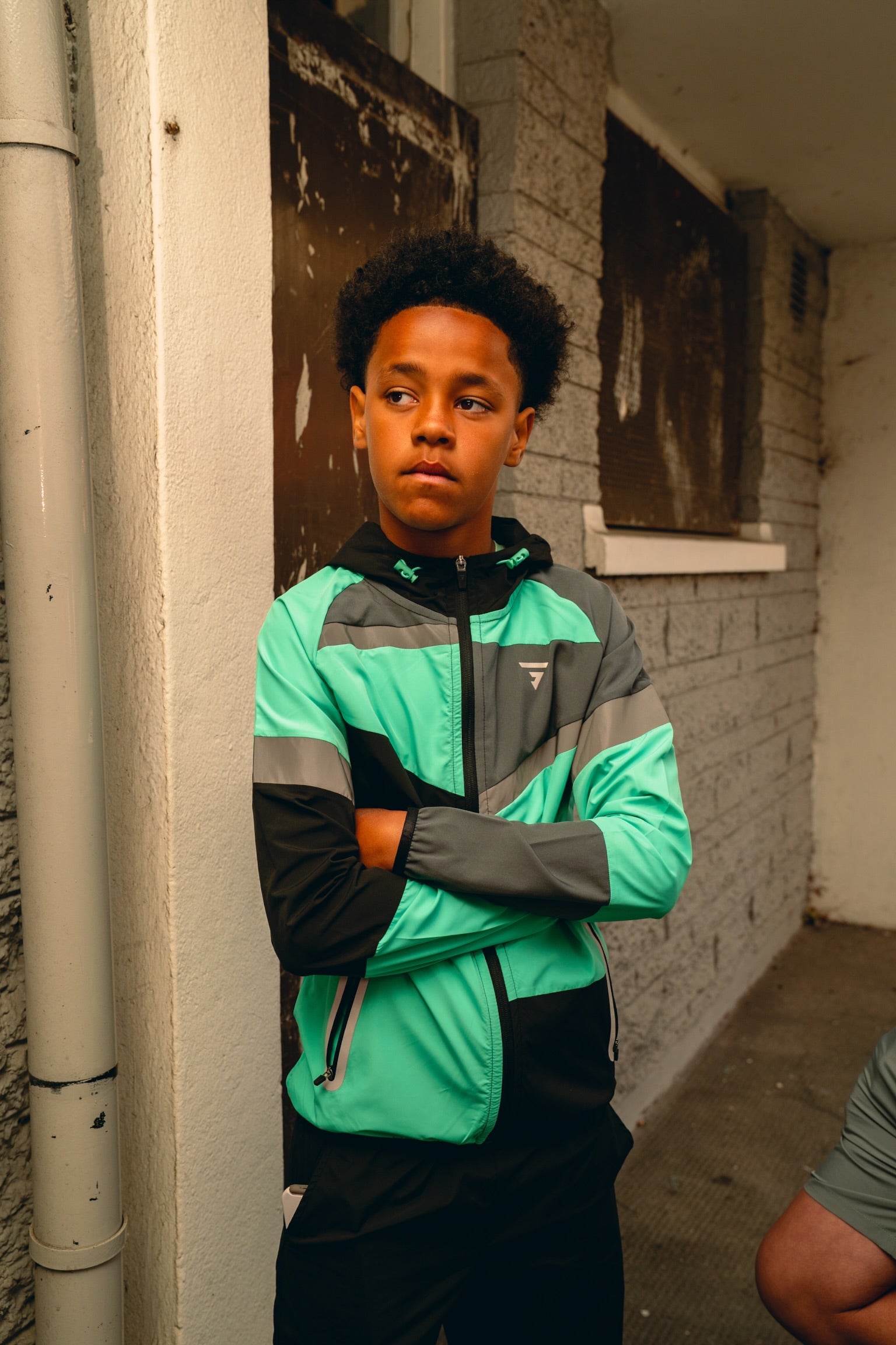 GRIID Junior Panel Jacket - Black/Onyx/Mint