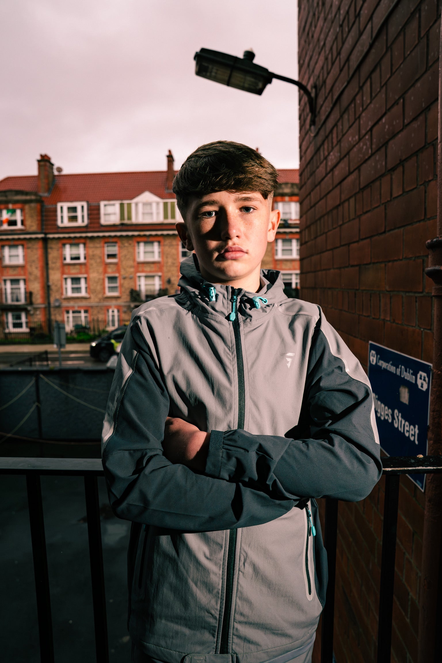 Junior Reflect Tee - Light Grey/Dark Grey/Aqua Blue