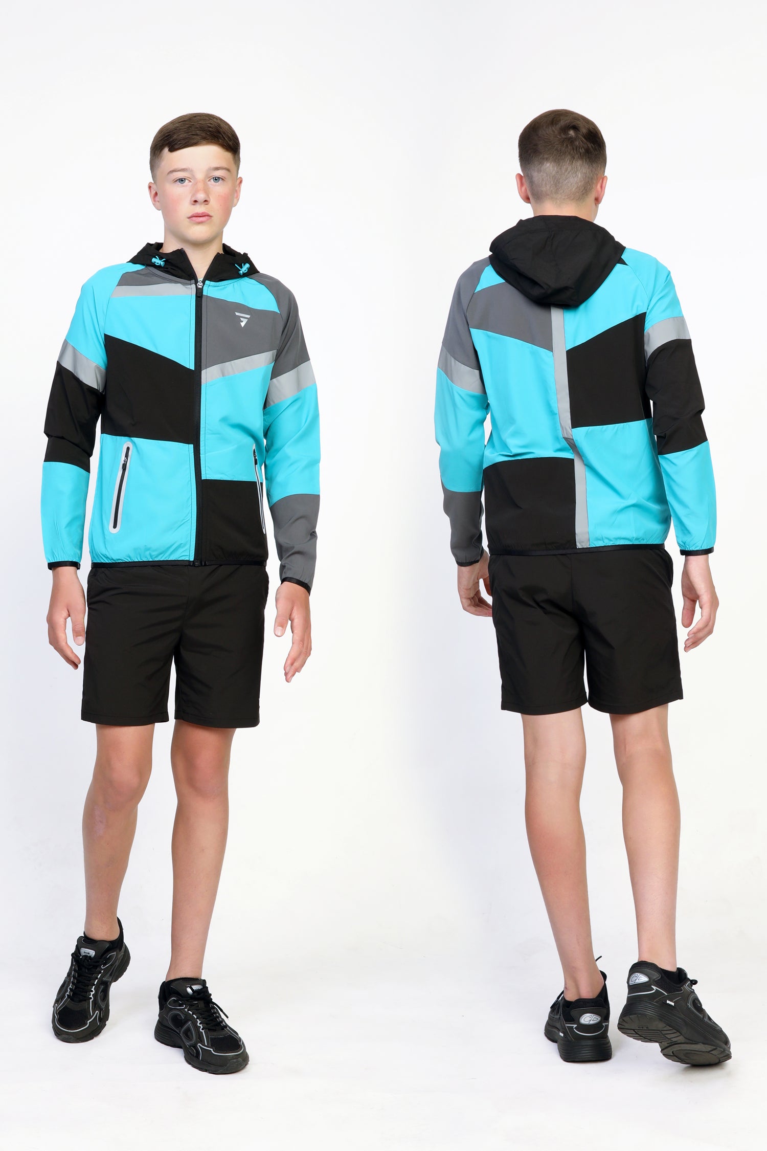 GRIID Junior Panel Jacket - Black/Onyx/Azure