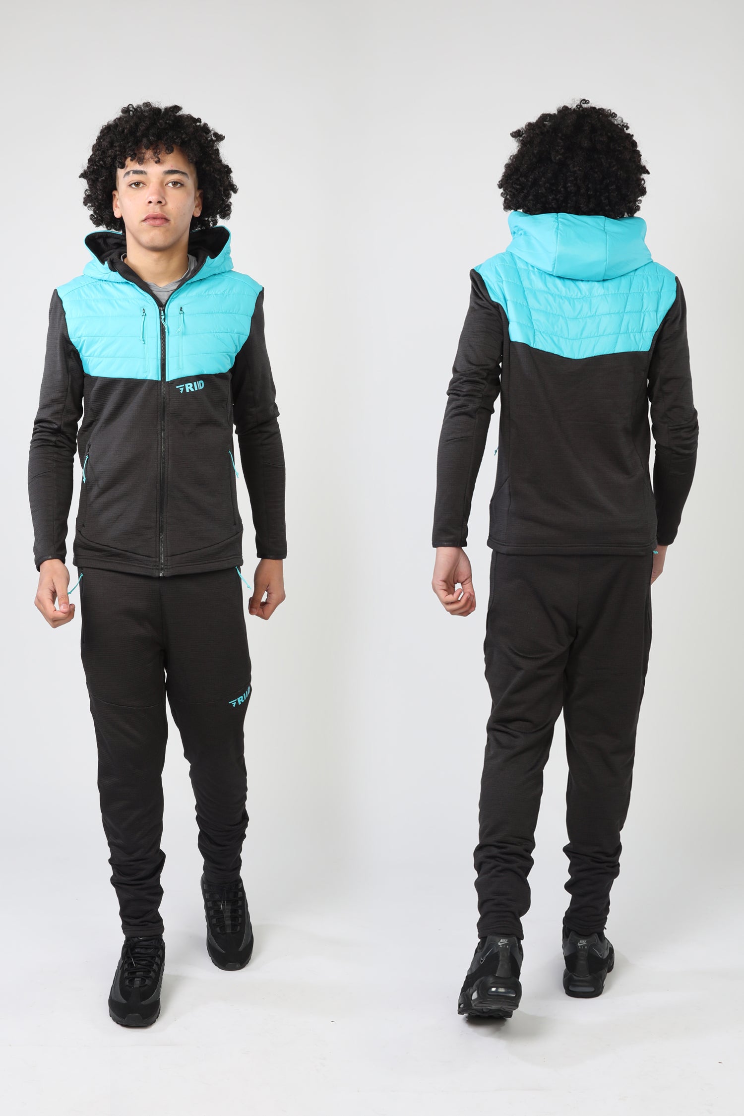 GRIID Radiant Hybrid Padded Jacket - Black/Fresh Blue