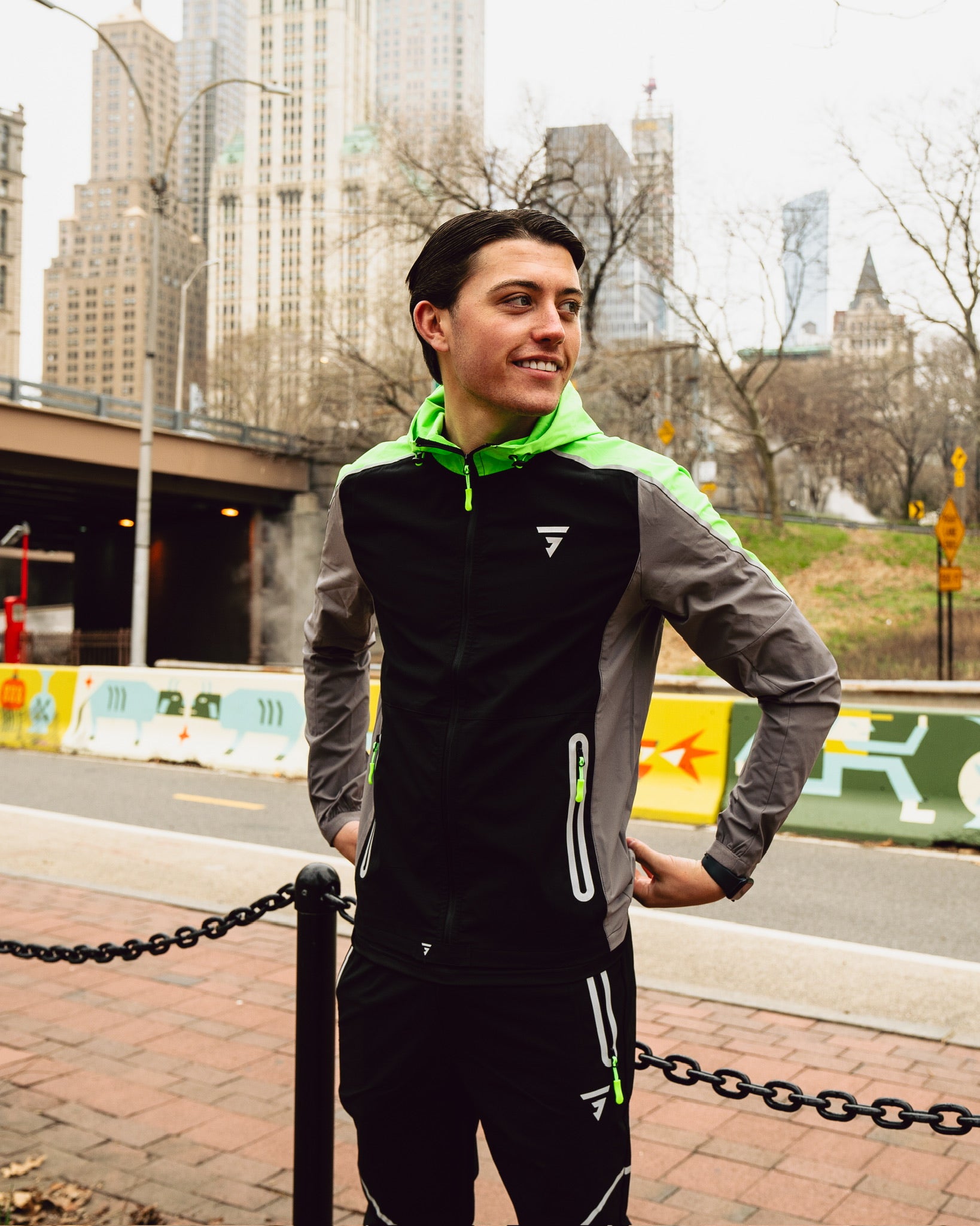 GRIID Reflect Jacket - Black/Grey/Neon