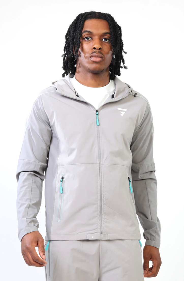 GRIID Reflect Jacket - Light Grey/Mid Grey/Aqua