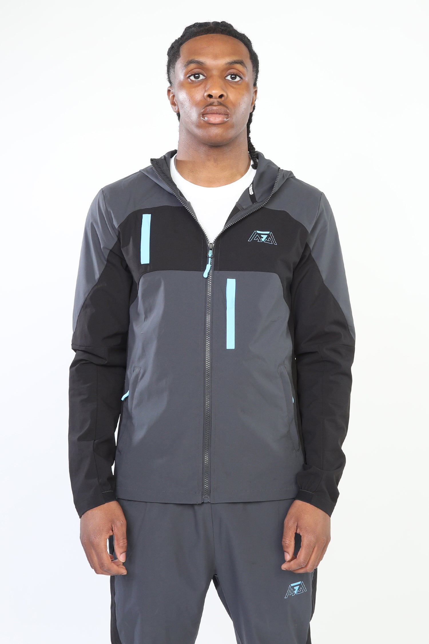 GRIID Ridge Jacket - Shadow Grey/Phantom Black/Electric Blue