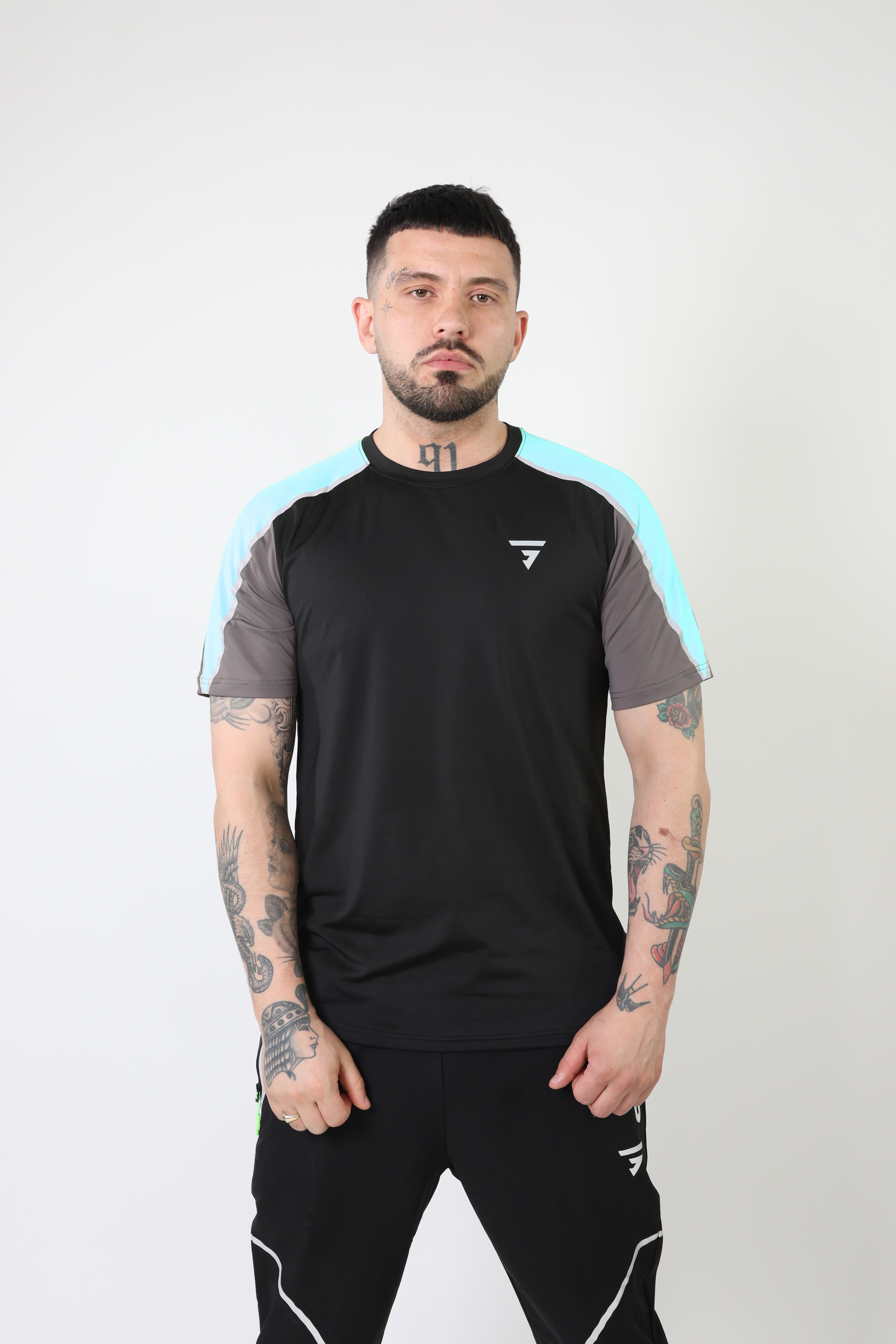 GRIID Reflect Tee - Black/Slate Grey/Aqua