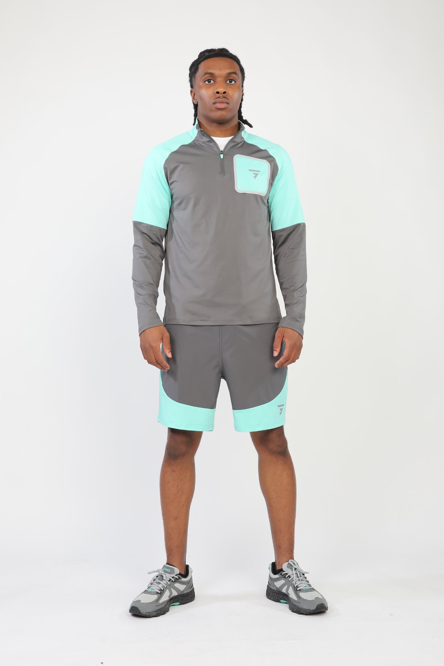 GRIID Glide Shorts - Iron Gate/Mint