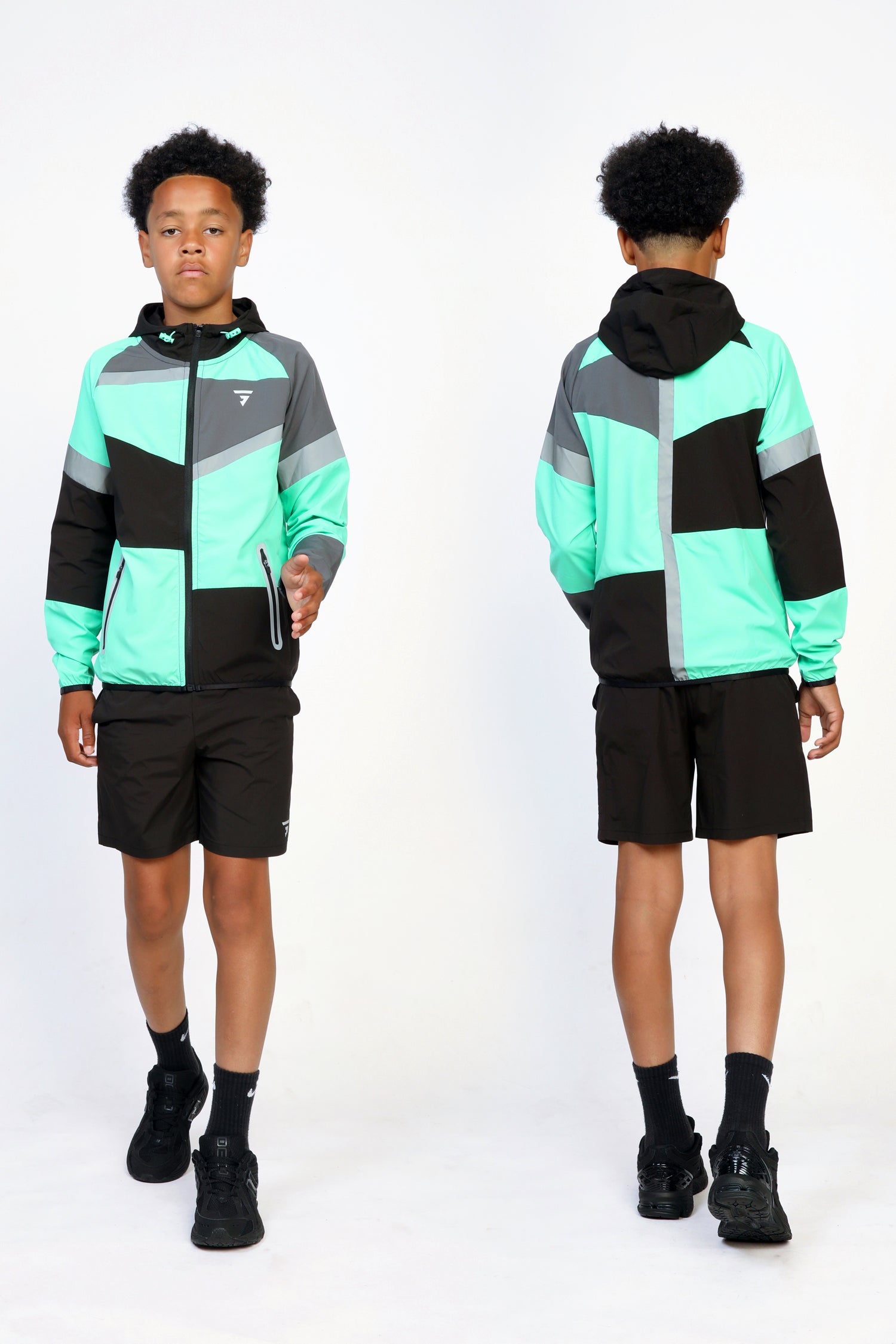 GRIID Junior Panel Jacket - Black/Onyx/Mint