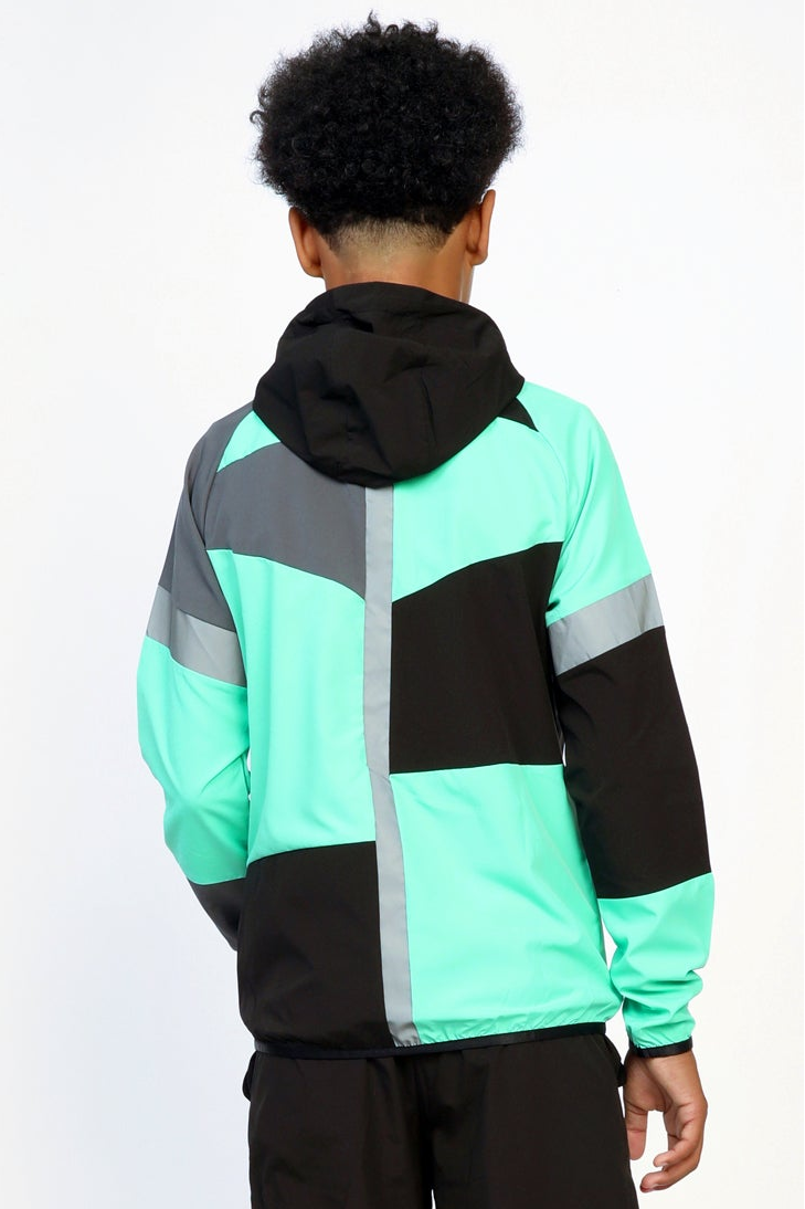 Junior Panel Jacket - Black/Onyx/Mint