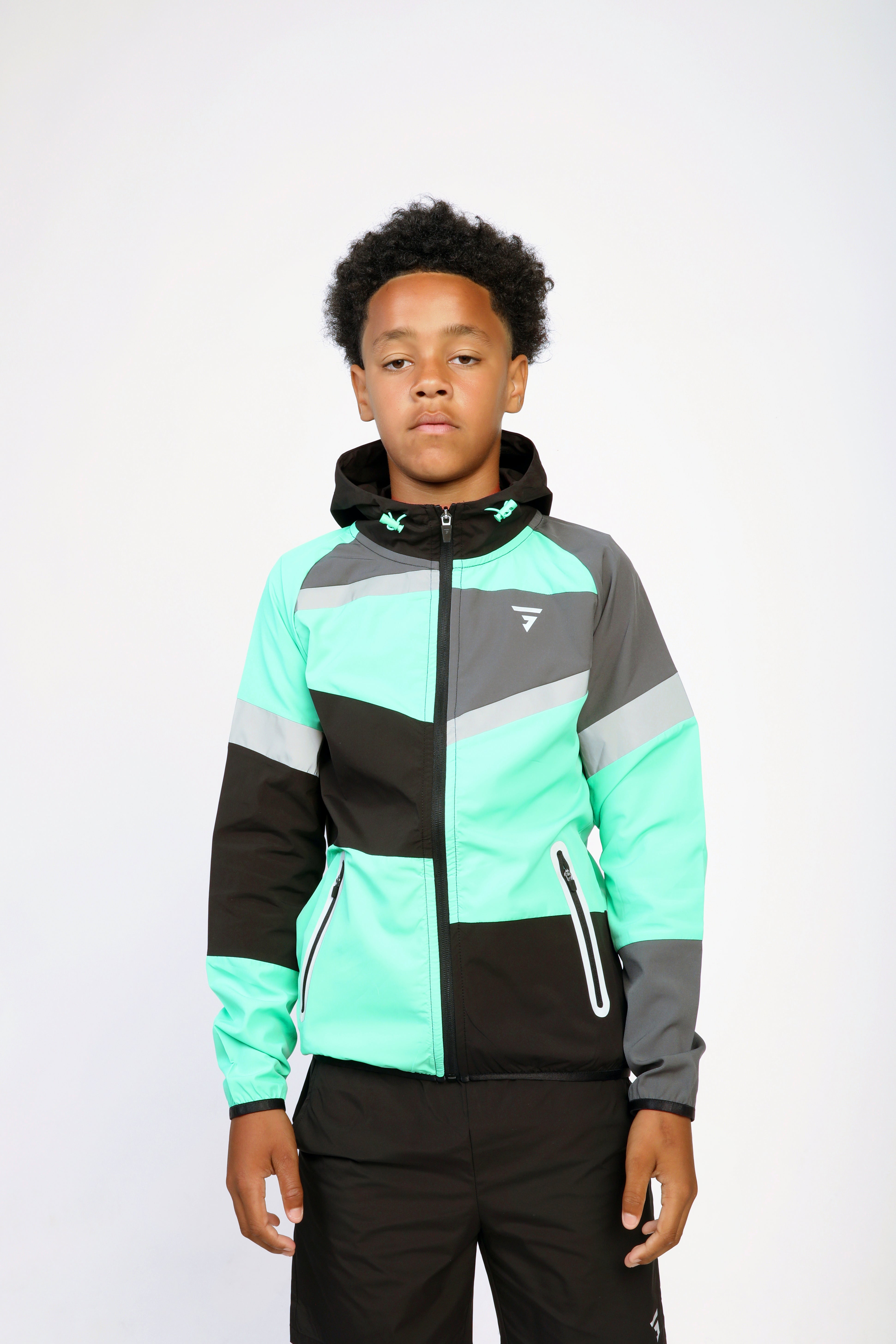 GRIID Junior Panel Jacket - Black/Onyx/Mint