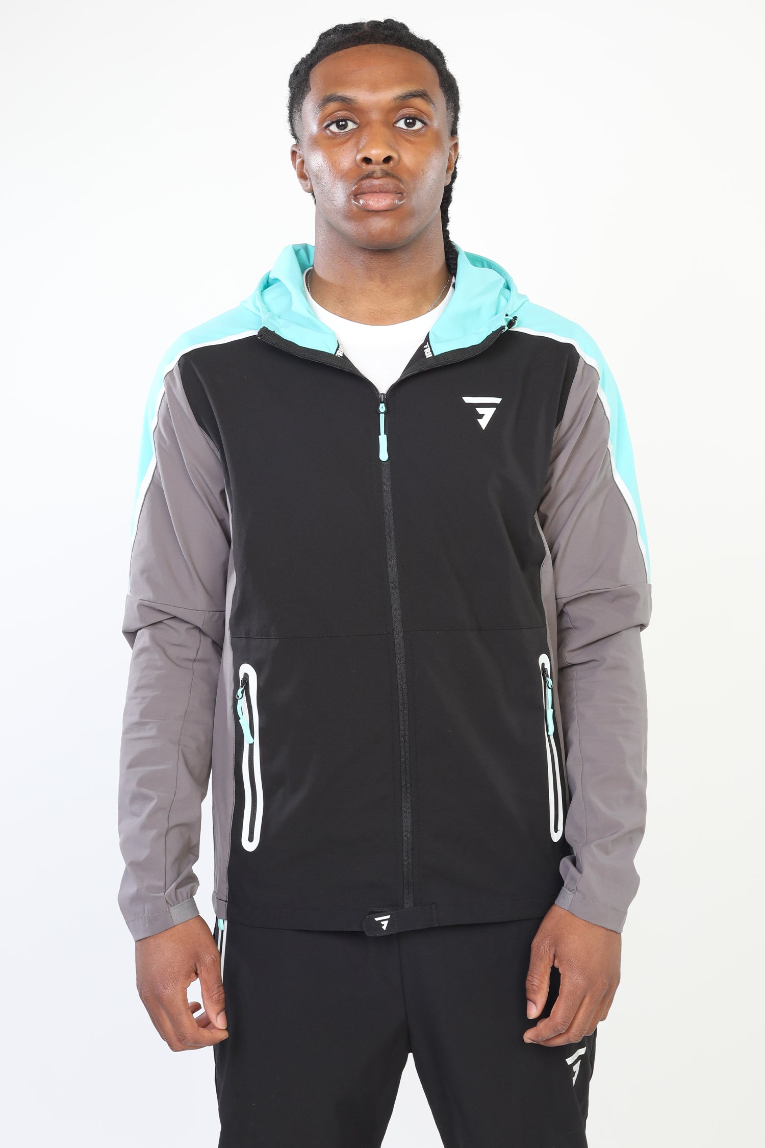 GRIID Reflect Jacket - Black/Slate Grey/Aqua