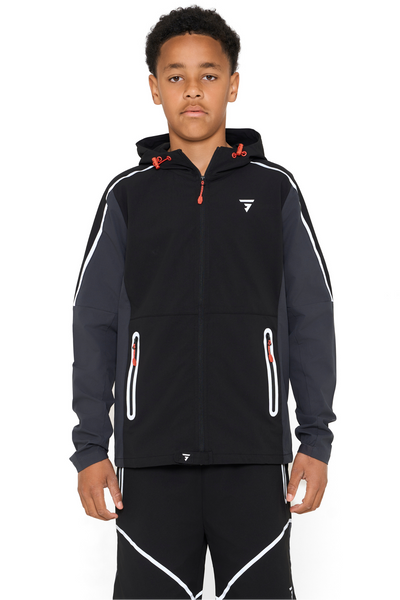 Junior Reflect Jacket - Black/Asphalt/Red