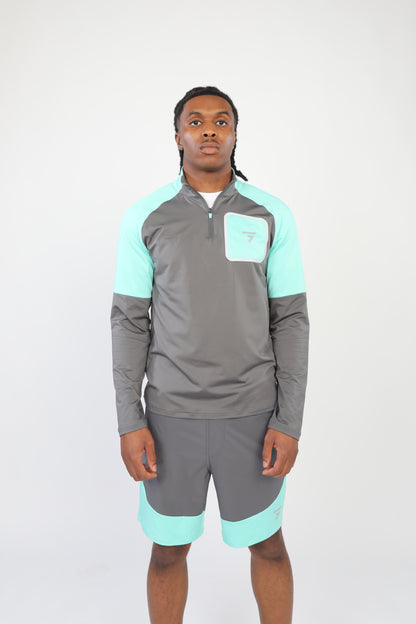 Glide 1/2 Zip - Iron Gate/Mint
