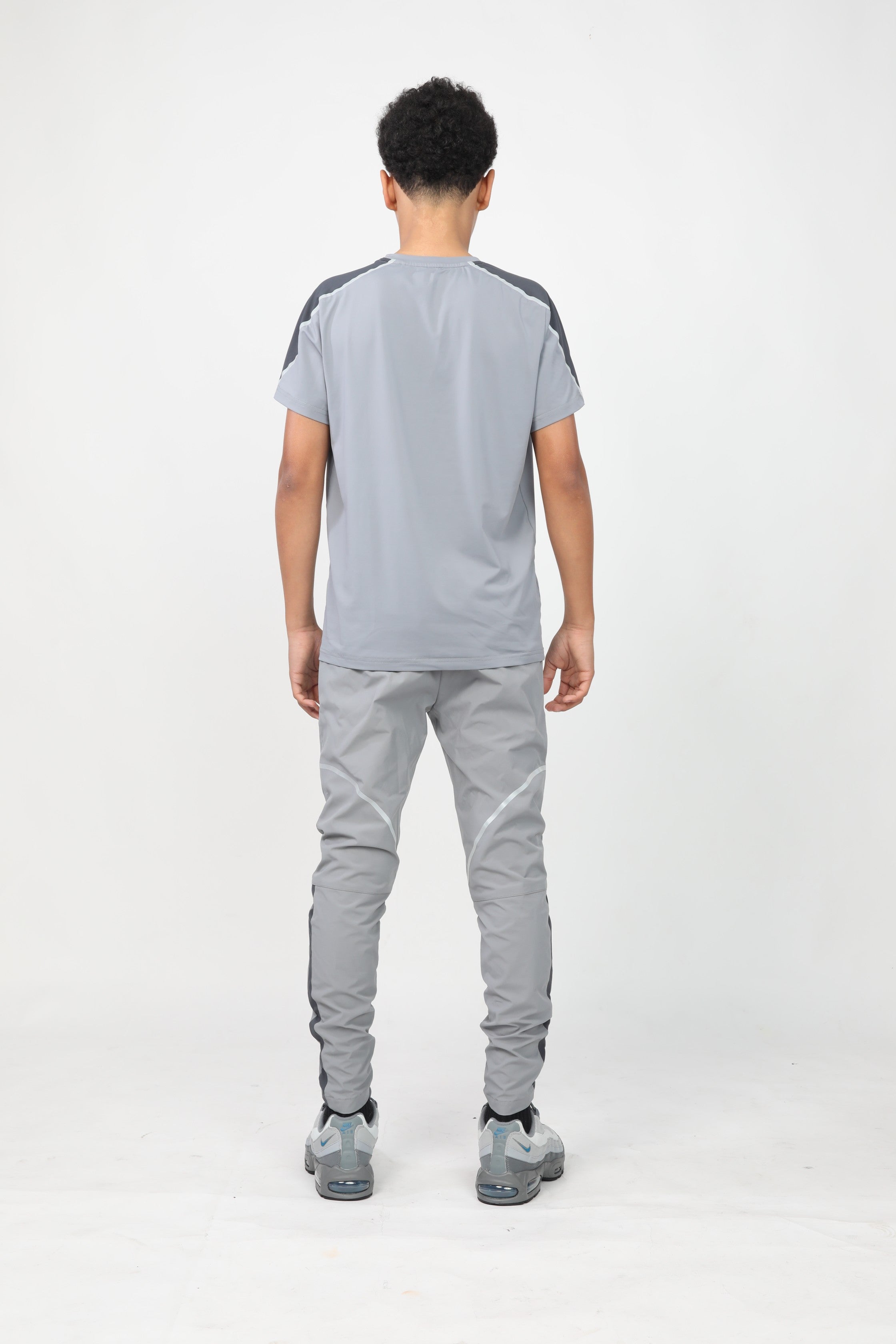 Junior Reflect Tee - Light Grey/Dark Grey/Aqua Blue
