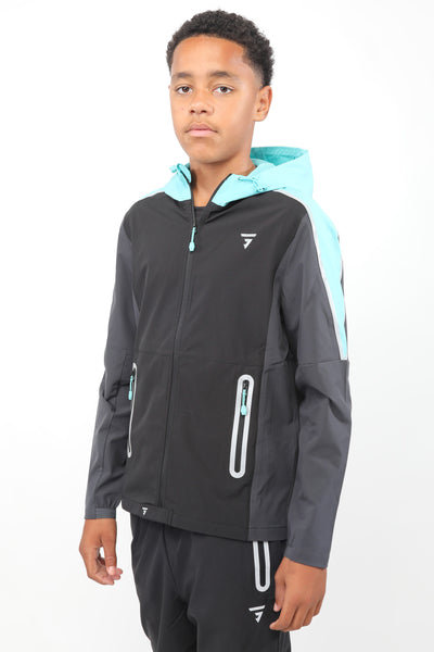 Junior Reflect Jacket - Black/Slate Grey/Aqua