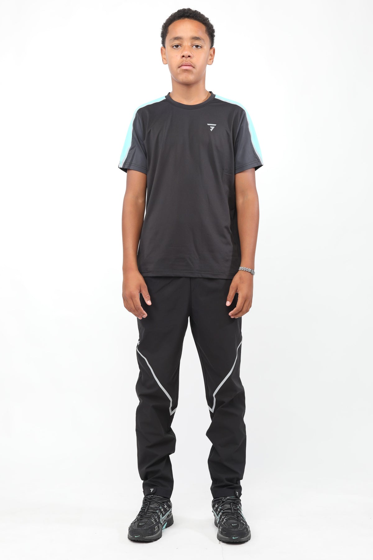 Junior Reflect Tee - Black/Slate Grey/Aqua