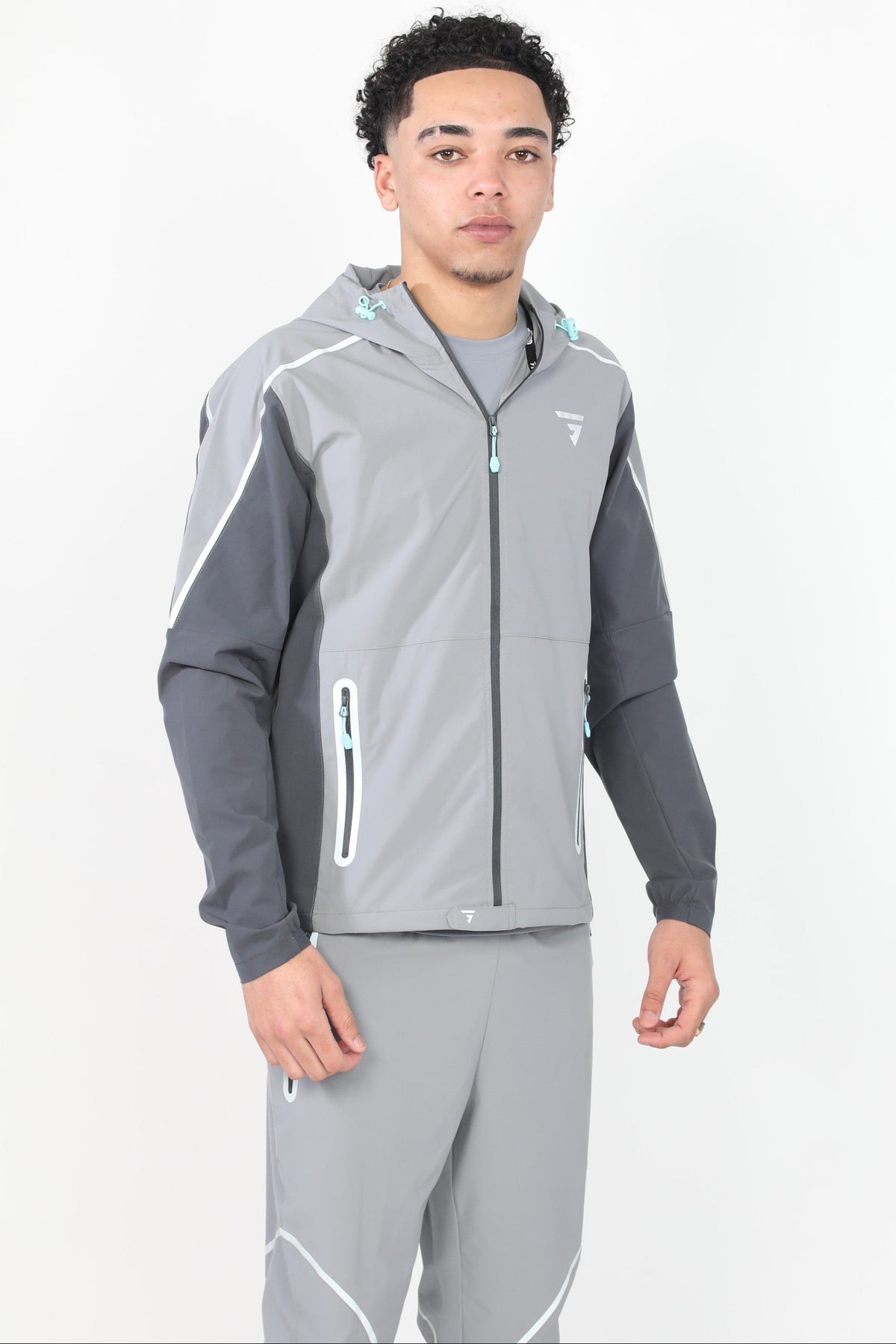 Reflect Jacket - Light Grey/Dark Grey/Aqua Blue – GRIID