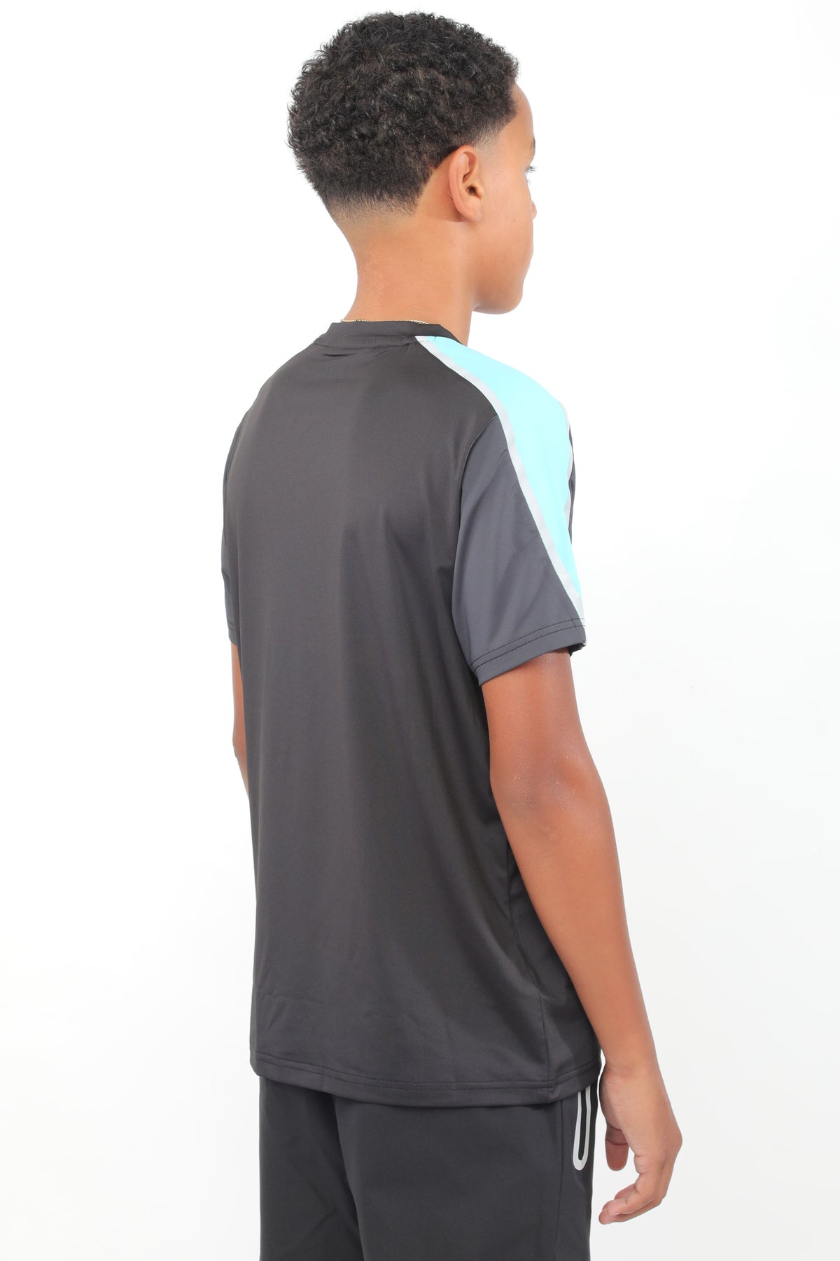 Junior Reflect Tee - Black/Slate Grey/Aqua