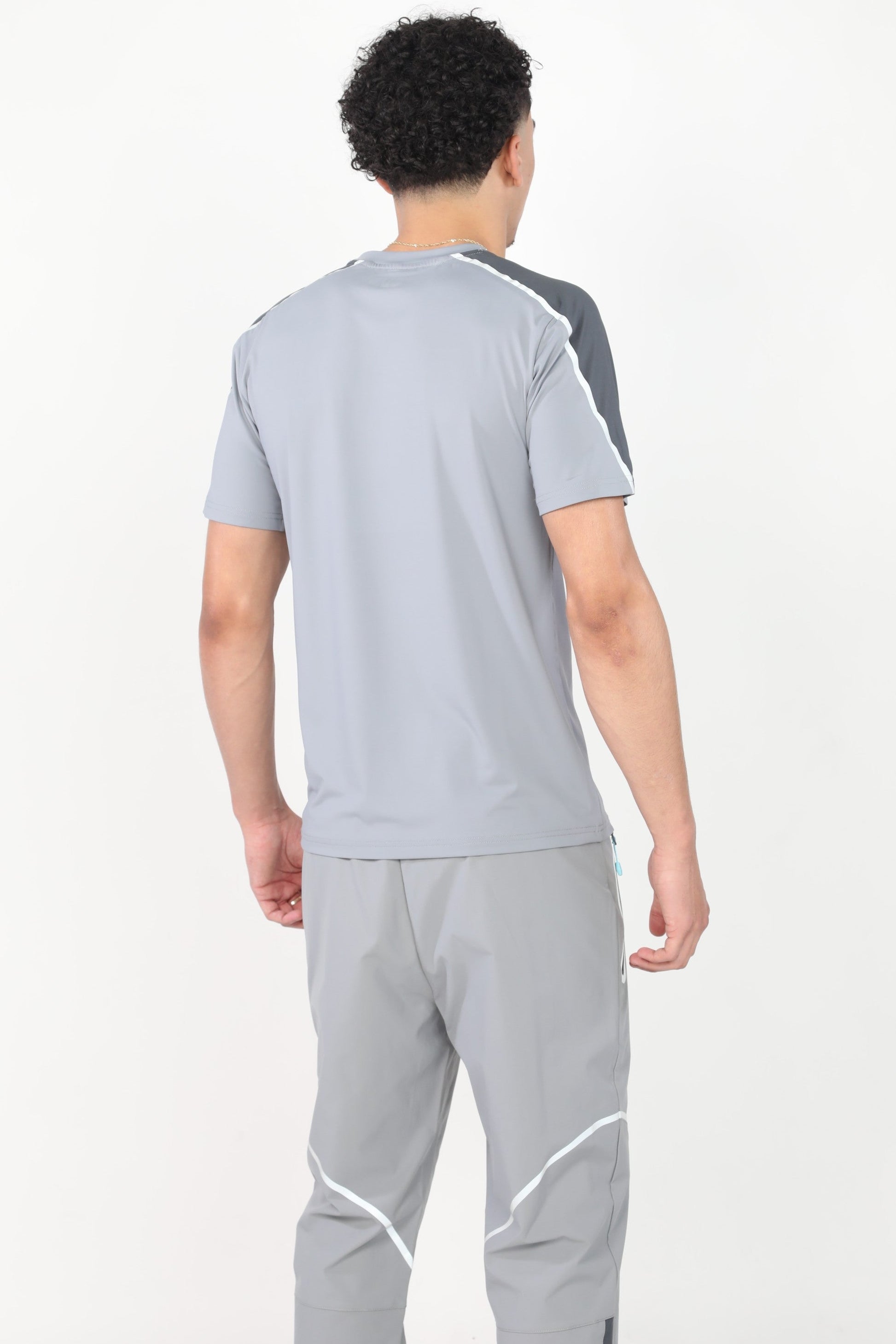 GRIID Reflect Tee - Light Grey/Dark Grey/Aqua Blue