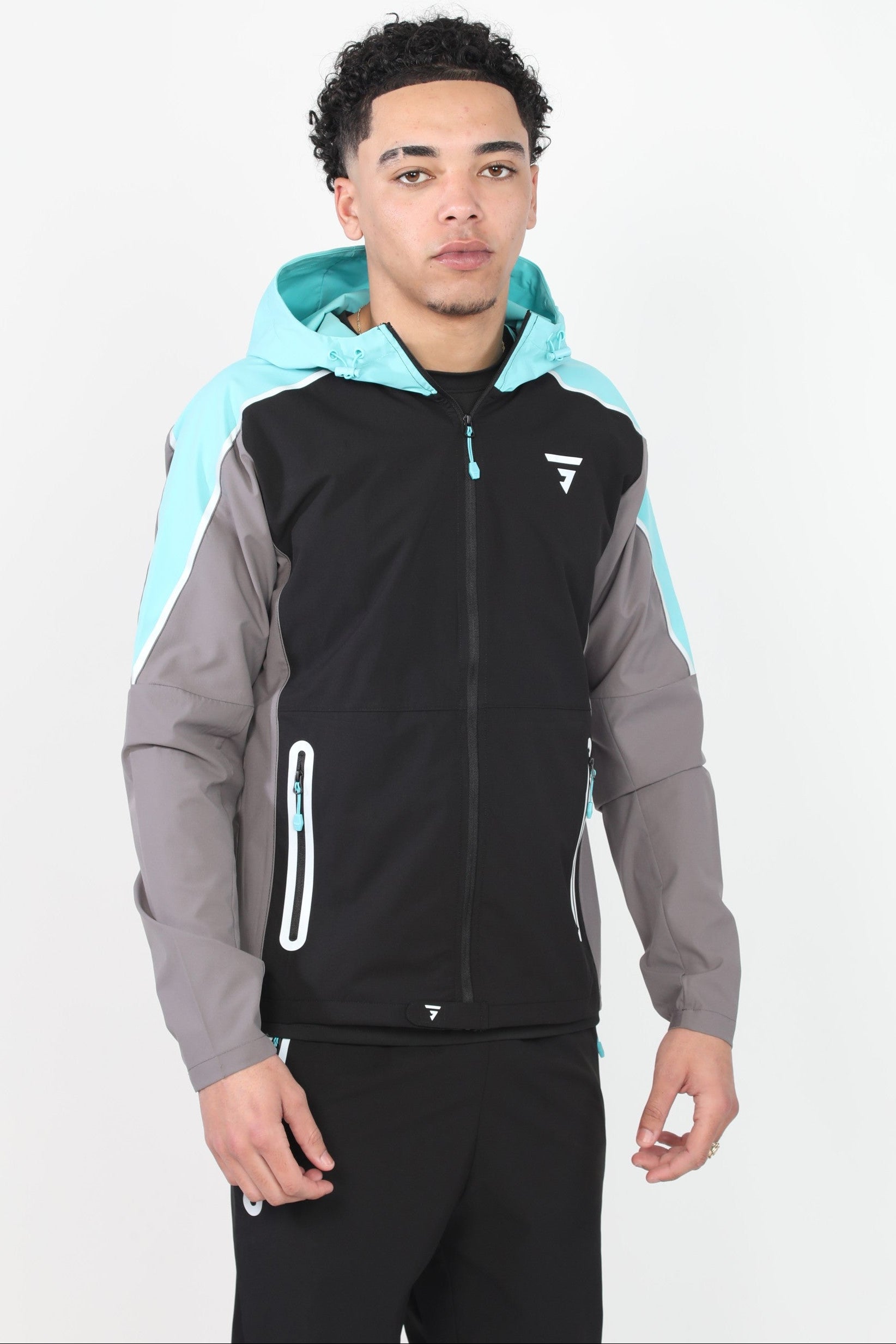 GRIID Reflect Jacket - Black/Slate Grey/Aqua