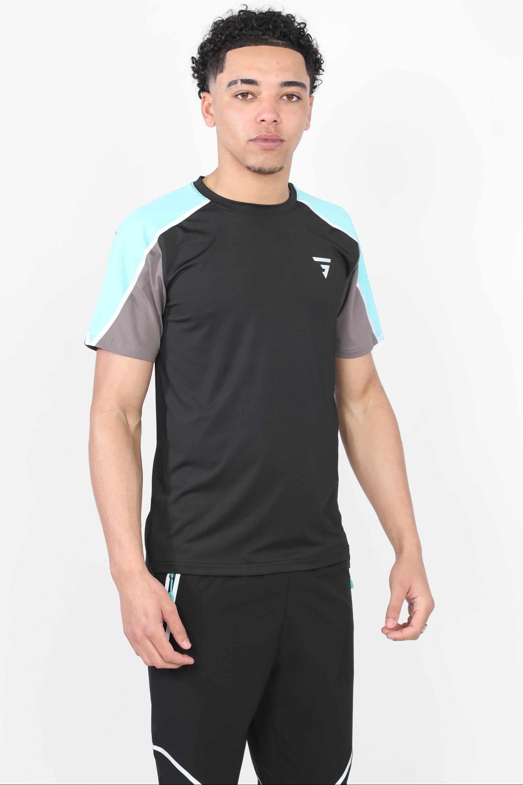 GRIID Reflect Tee - Black/Slate Grey/Aqua