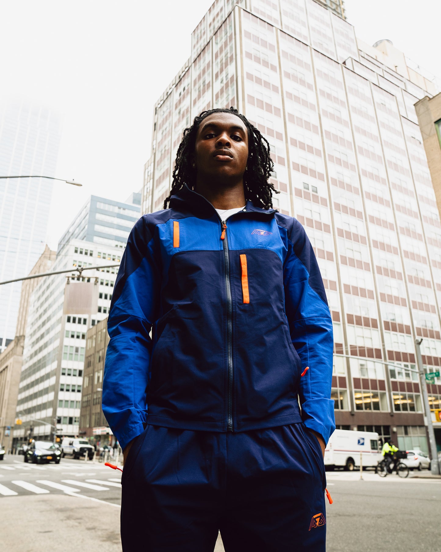 Ridge Jacket - Deep Navy/Midnight Blue/Orange
