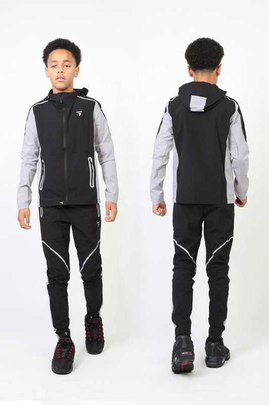 Junior Reflect Tracksuit - Black/Grey