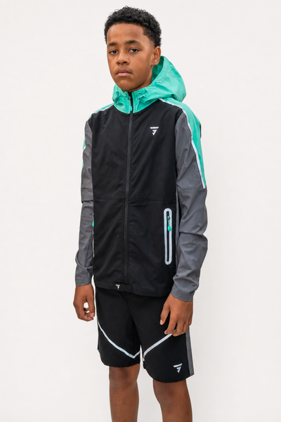 Junior Reflect Jacket - Black / Fresh Mint