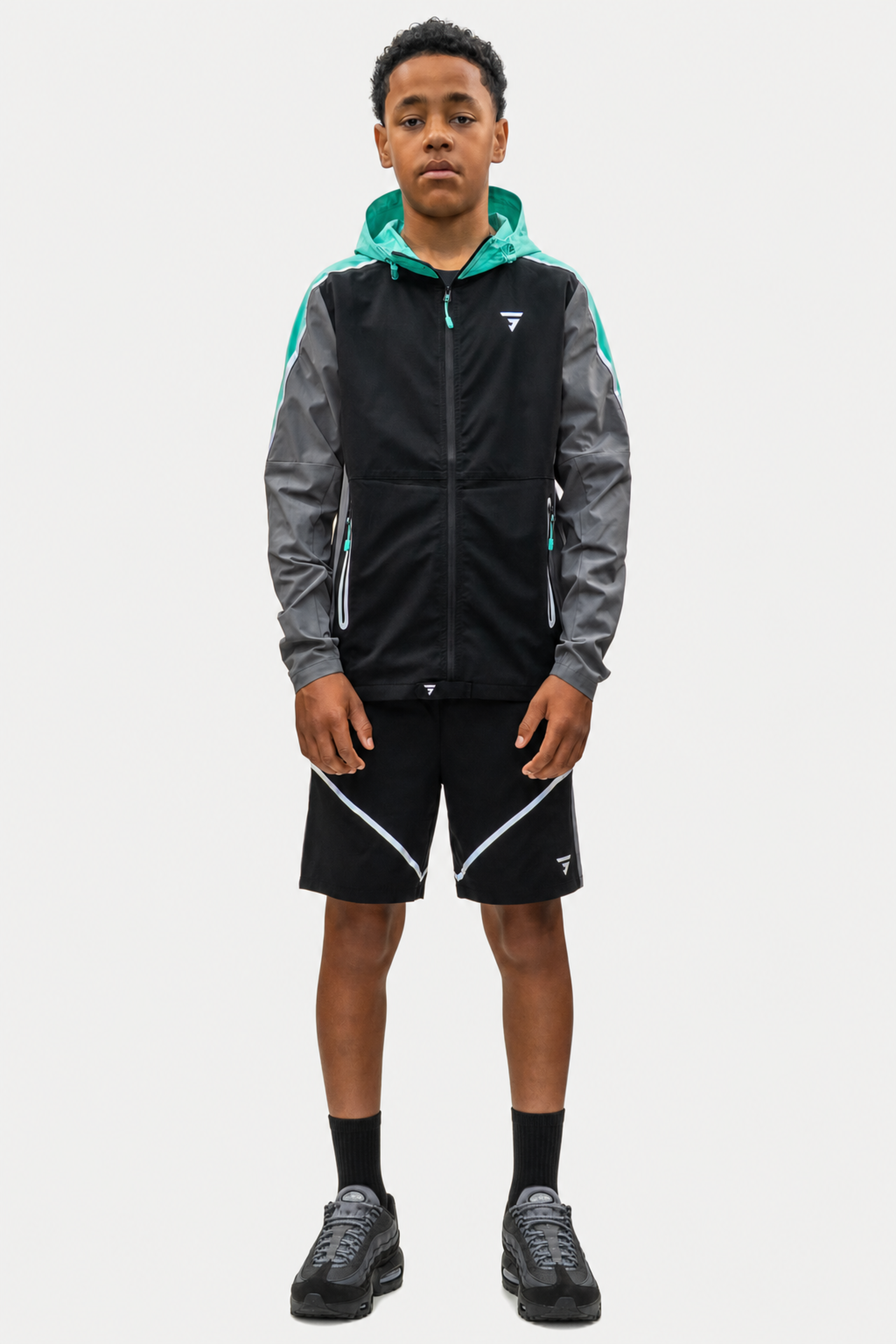 Junior Reflect Jacket - Black / Fresh Mint