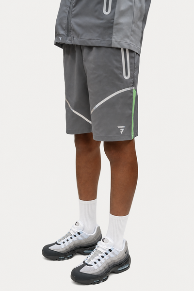 Junior Reflect Shorts - Smoke Grey / Neon Lime