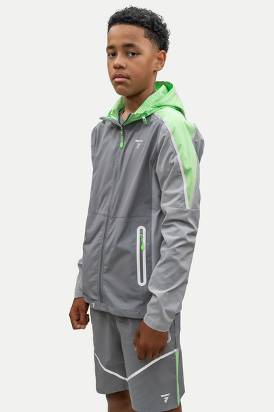 Junior Reflect Jacket - Smoke Grey / Neon Lime