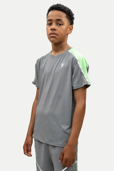 Junior Reflect Tee - Smoke Grey / Neon Lime