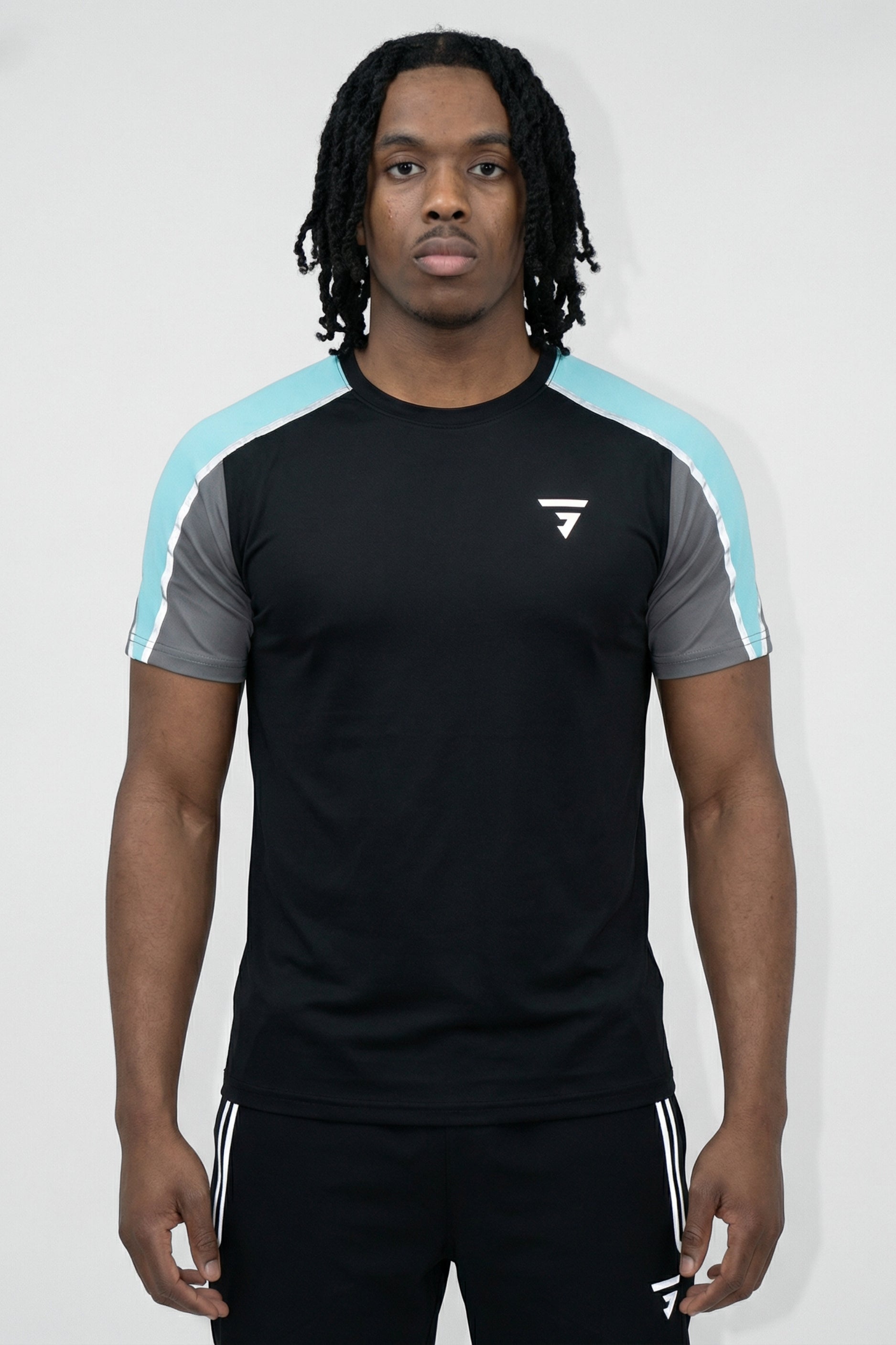 GRIID Reflect Tee - Black/Slate Grey/Aqua