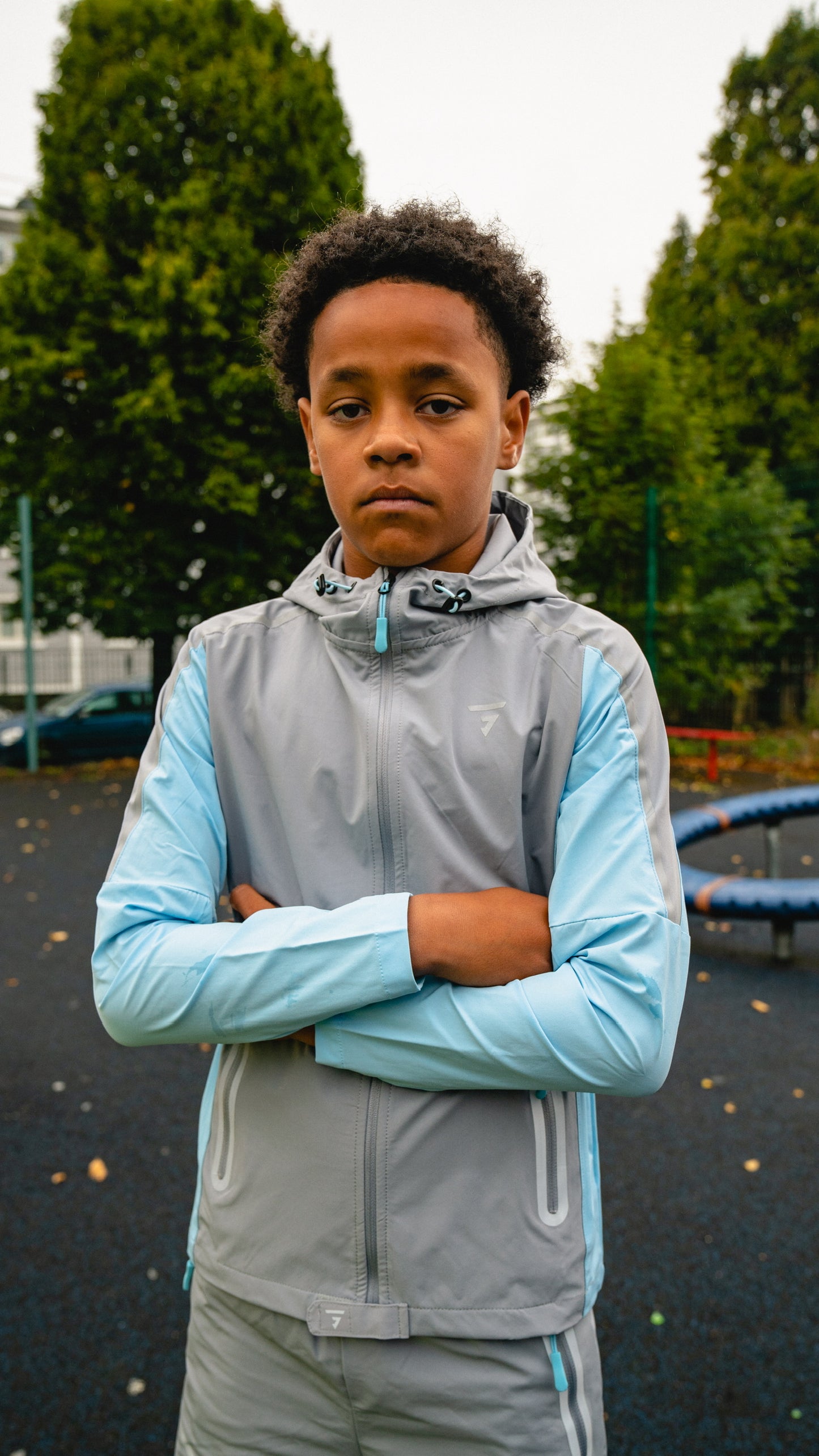 Junior Reflect Jacket - Light Grey/Sky Blue