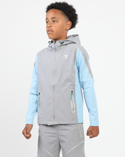 Junior Reflect Jacket - Light Grey/Sky Blue